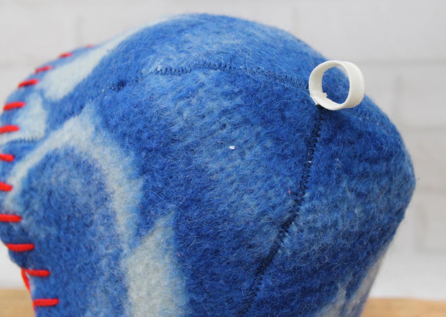 Wool Sauna Hat for Bath, Handmade blue Banya Hat.