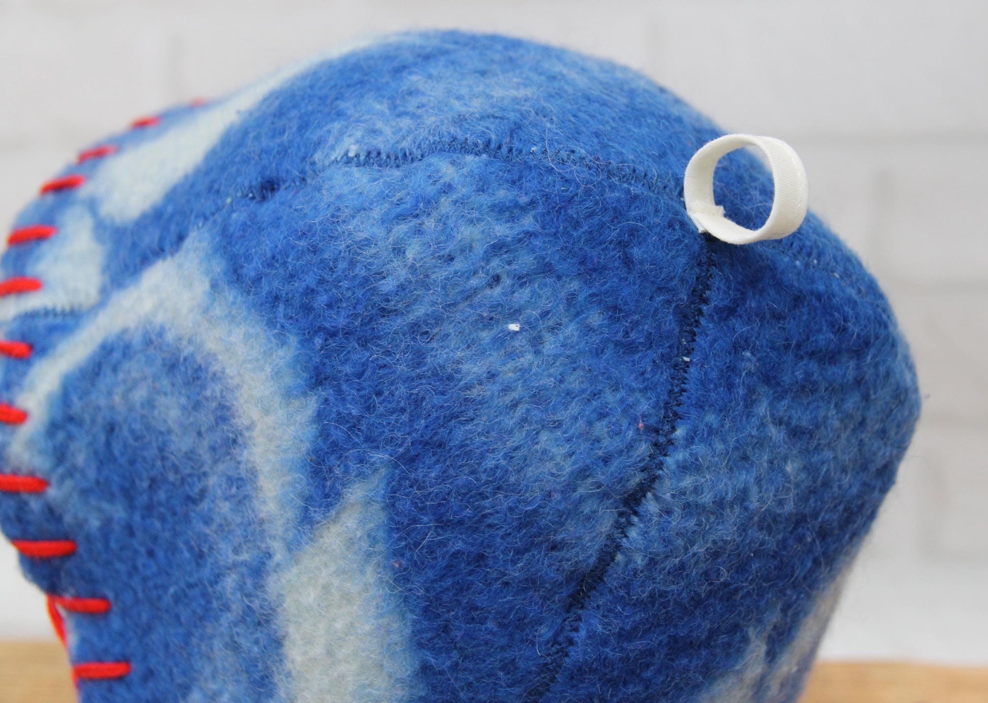 Wool Sauna Hat for Bath, Handmade blue Banya Hat.