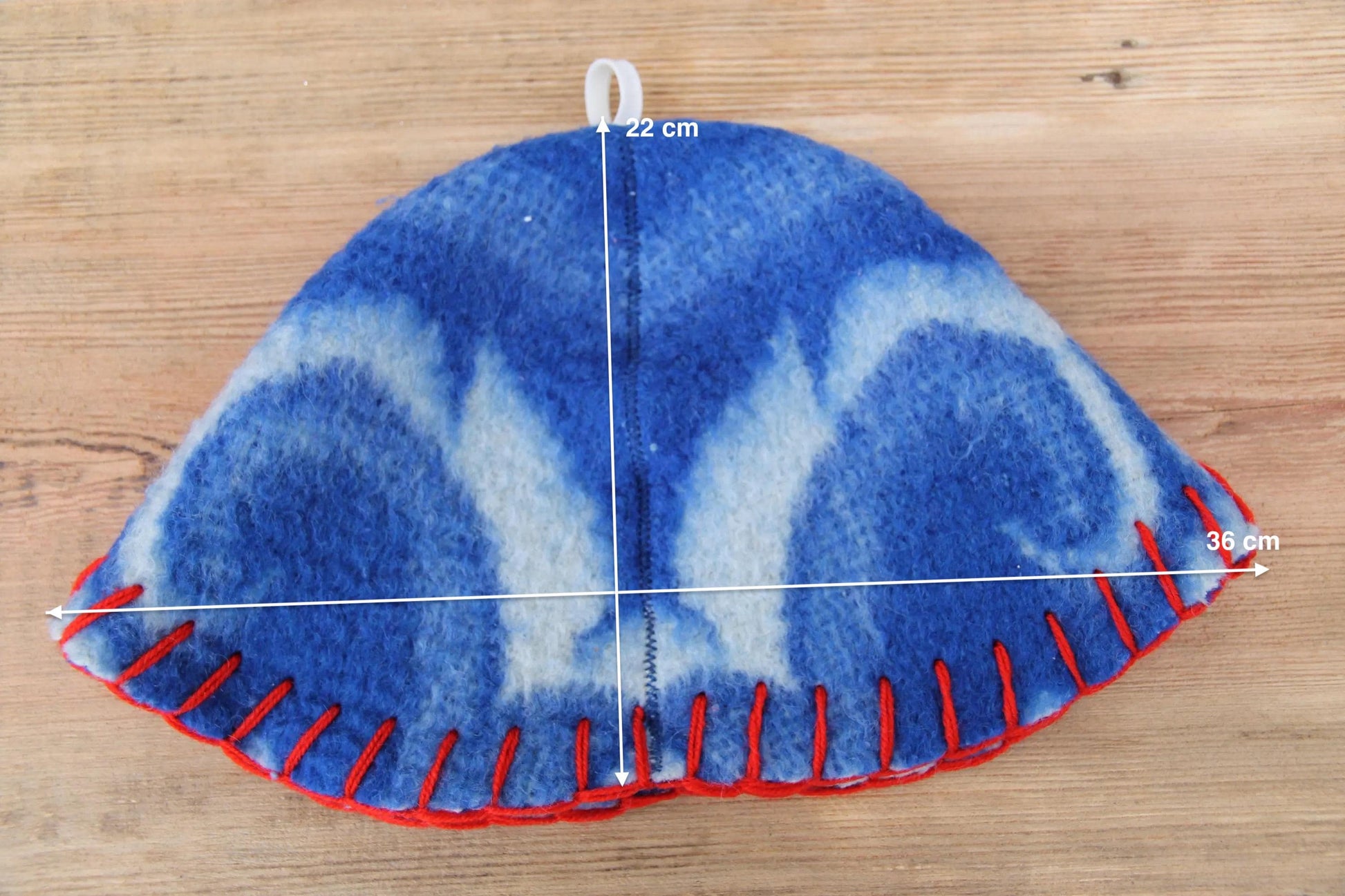 Wool Sauna Hat for Bath, Handmade blue Banya Hat.