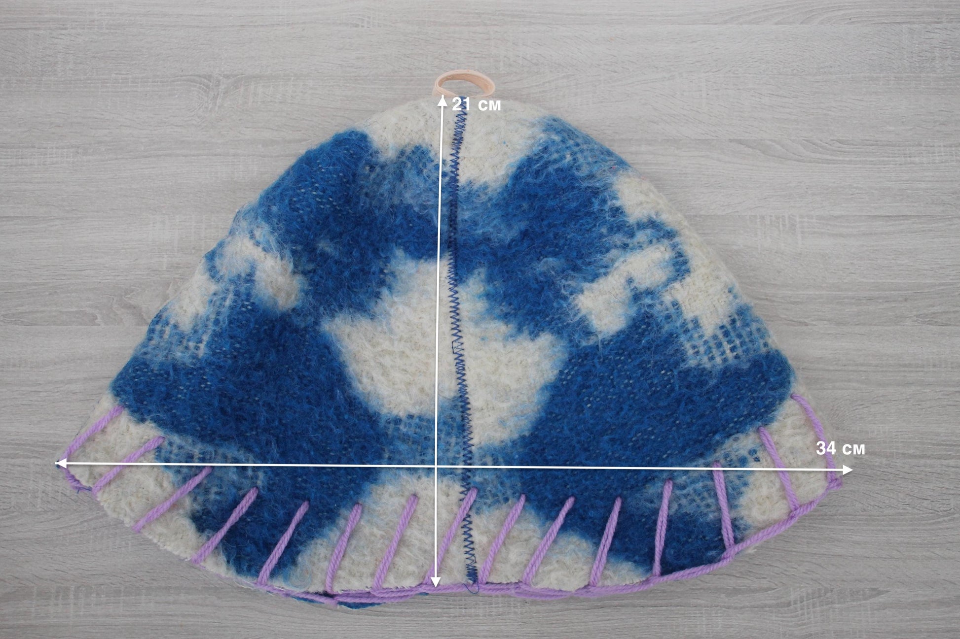 Wool sauna hat thick, hat for bath, organic blue sauna hat, sauna burnt hat cool, handmade banya hat vegan, embrodiered sauna hat.