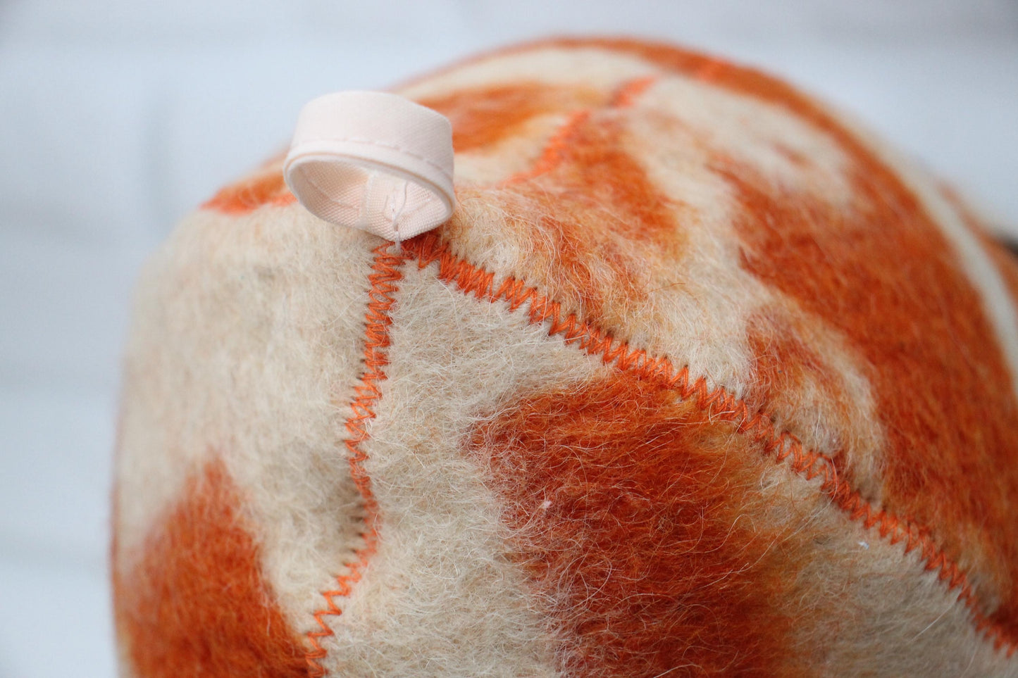 Wool Sauna Hat for Bath, Handmade Vegan orange Banya Hat.