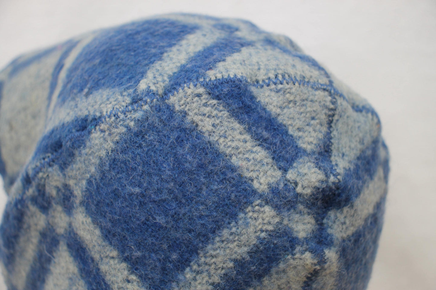 Wool Sauna Hat for Bath, Handmade blue Banya Hat.