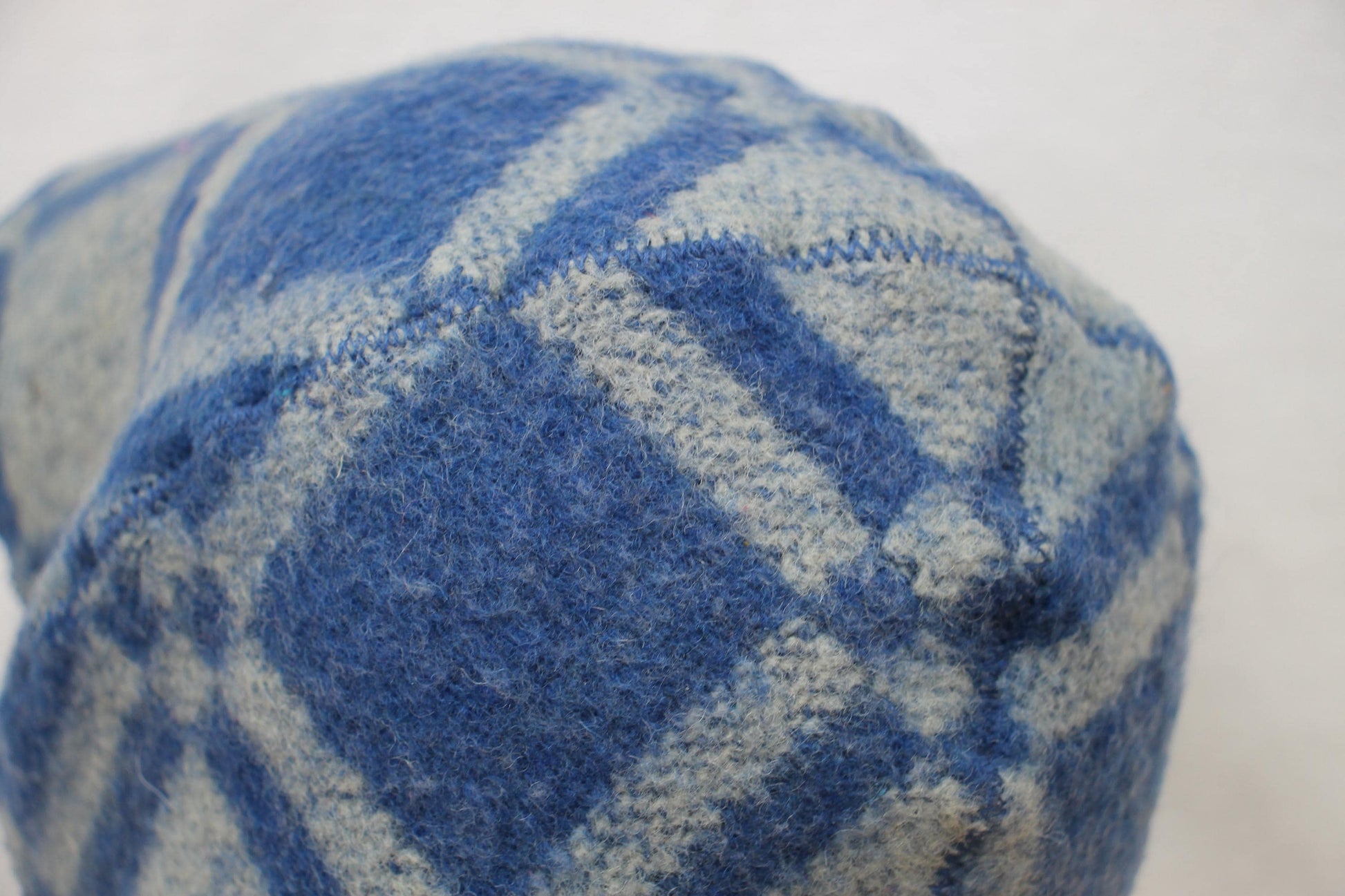 Wool Sauna Hat for Bath, Handmade blue Banya Hat.
