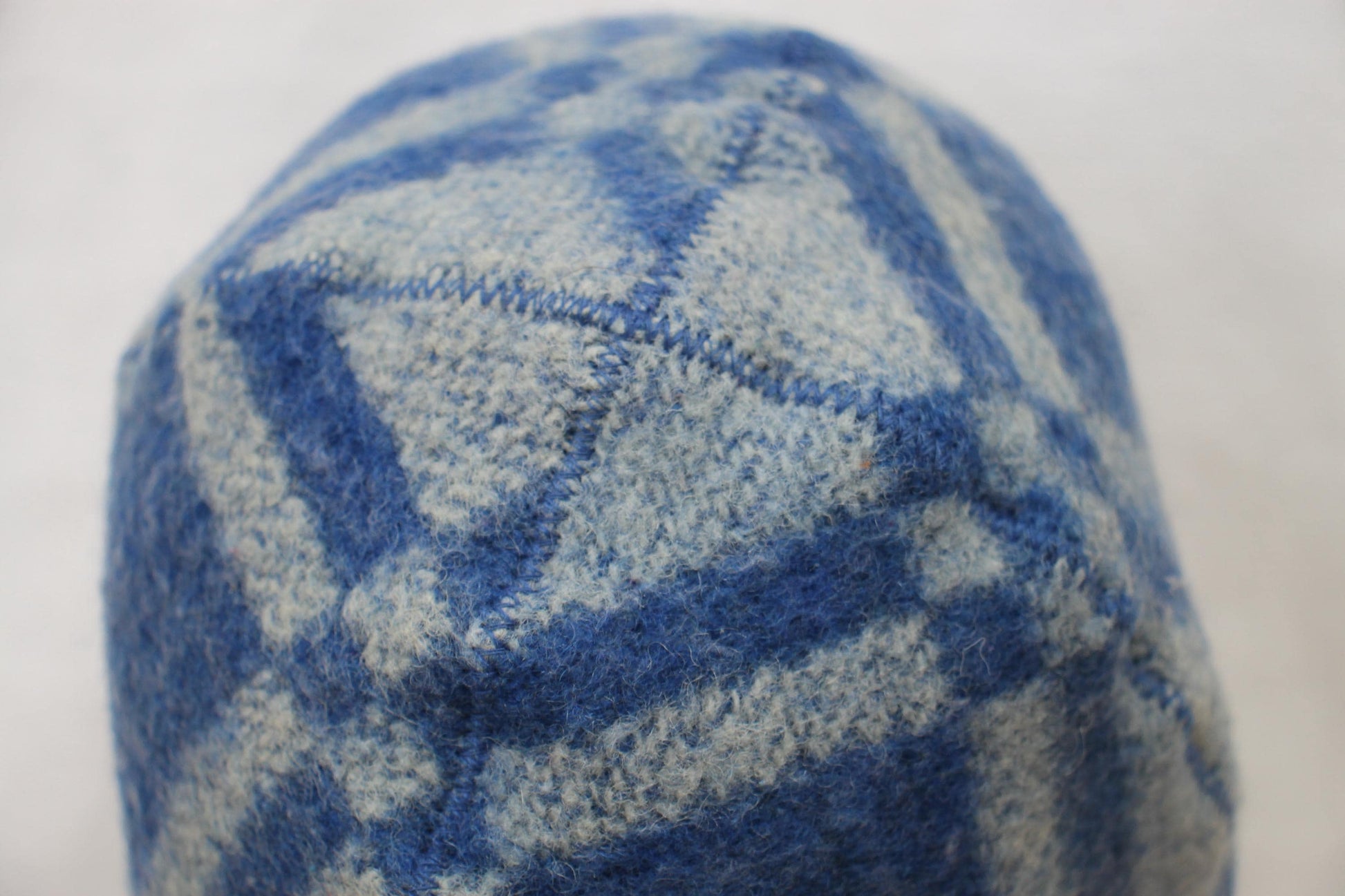 Wool Sauna Hat for Bath, Handmade blue Banya Hat.