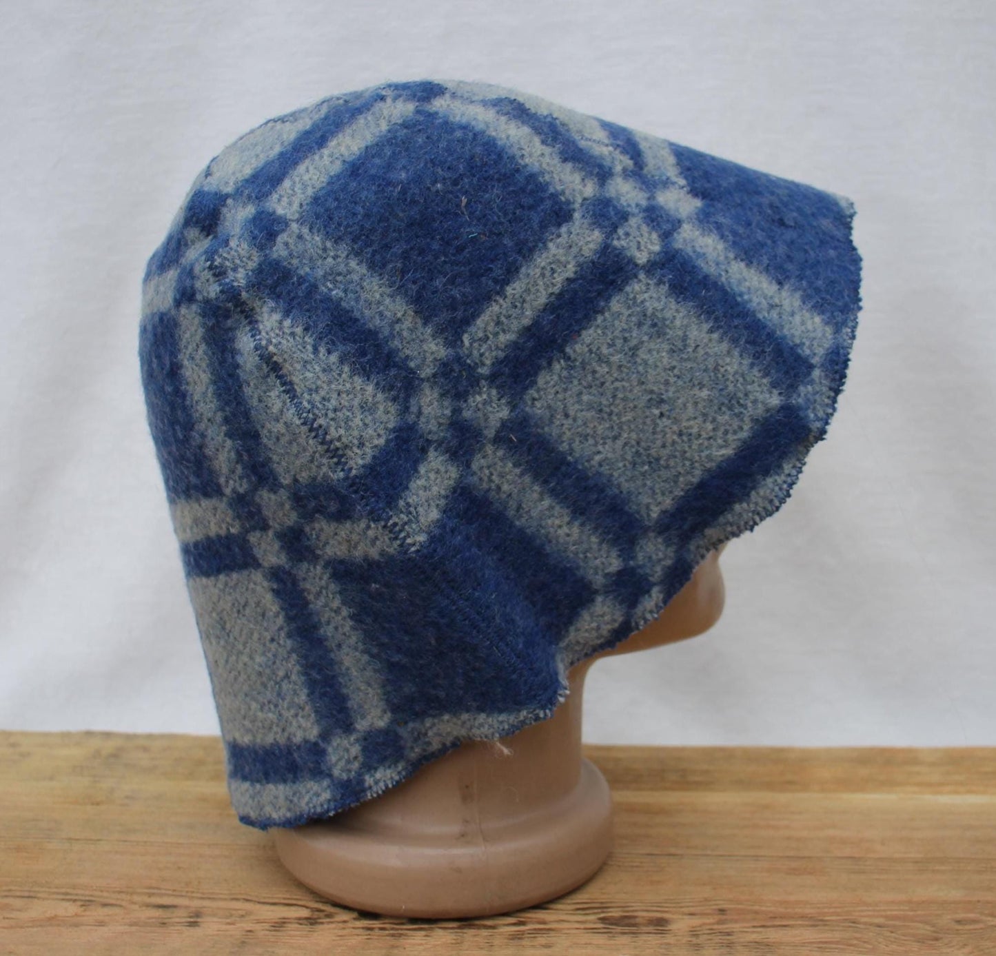 Wool Sauna Hat for Bath, Handmade blue Banya Hat.