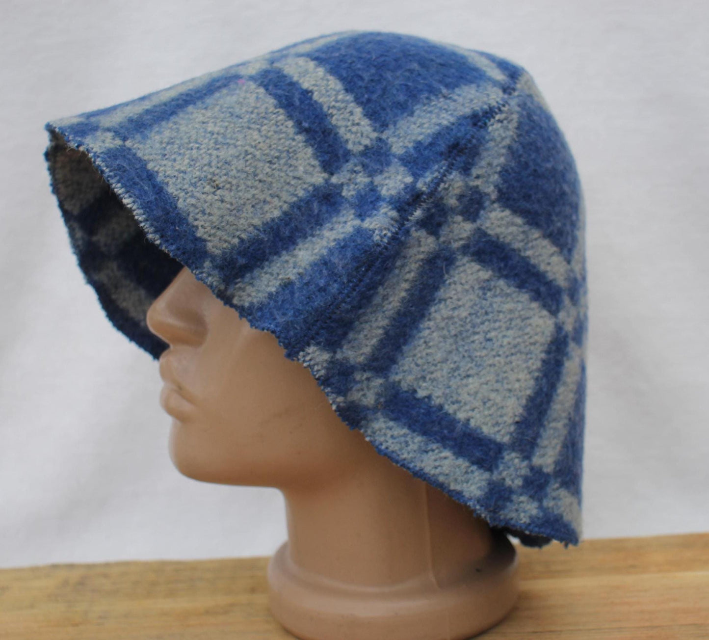 Wool Sauna Hat for Bath, Handmade blue Banya Hat.