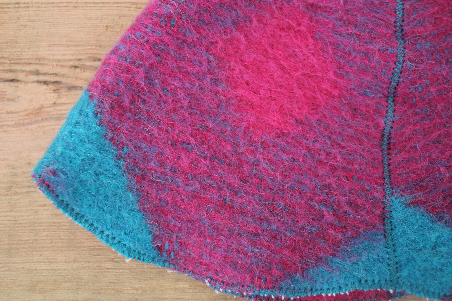 Wool Sauna Hat for Bath, Handmade blue Banya Hat.