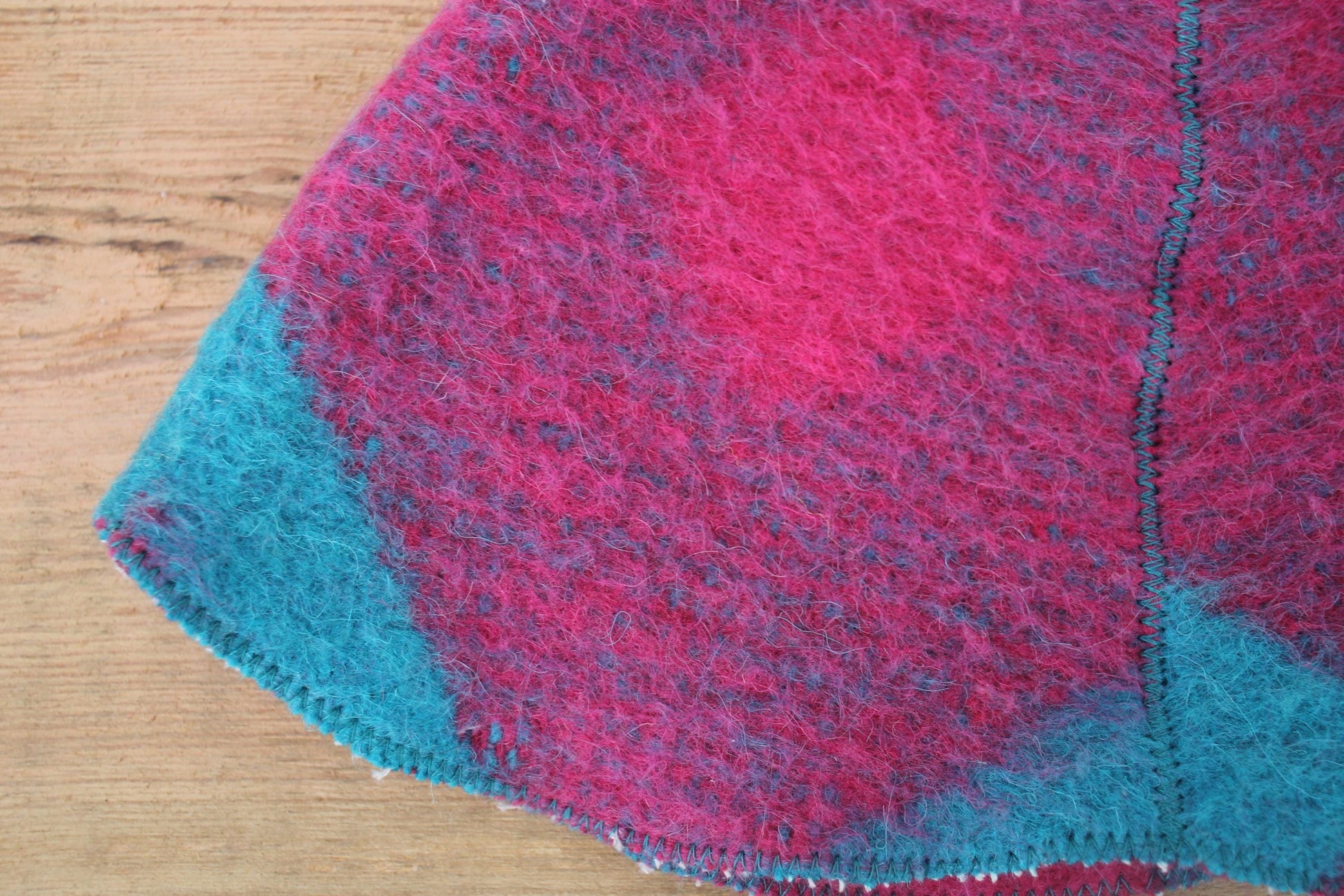 Wool Sauna Hat for Bath, Handmade blue Banya Hat.