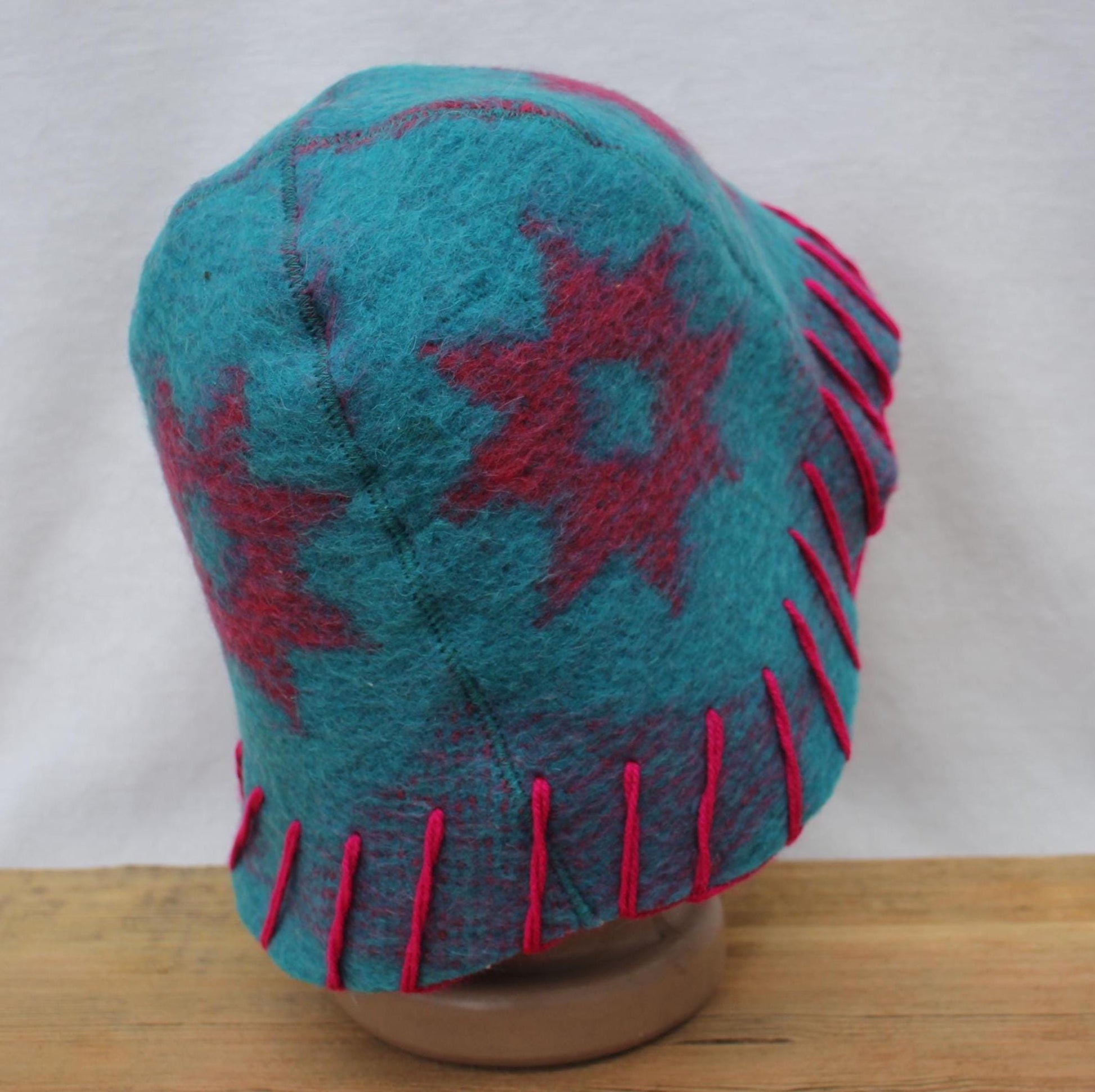 Wool Sauna Hat for Bath, Handmade blue Banya Hat.