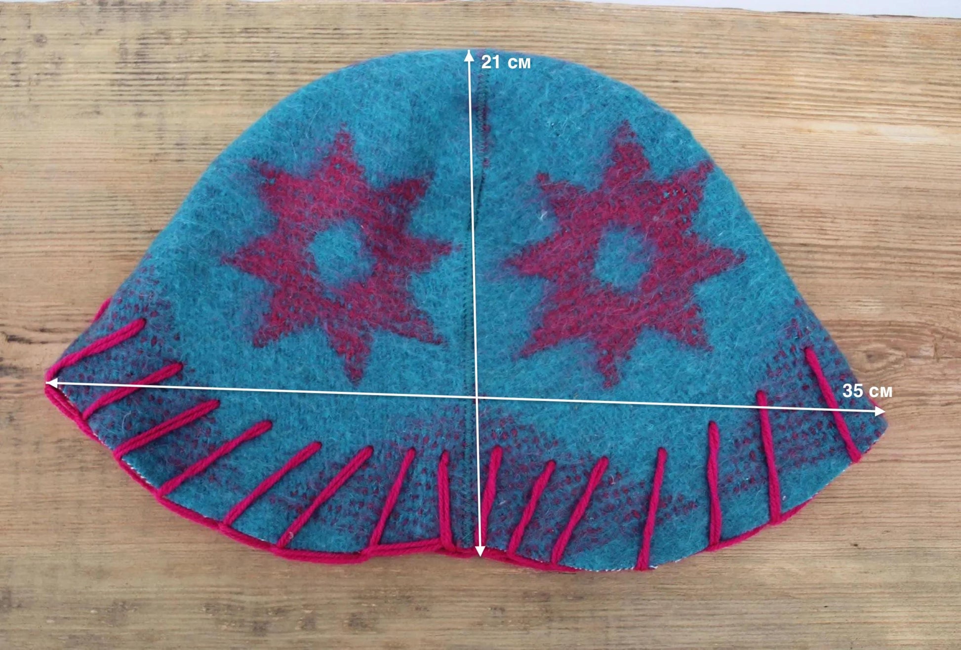 Wool Sauna Hat for Bath, Handmade blue Banya Hat.