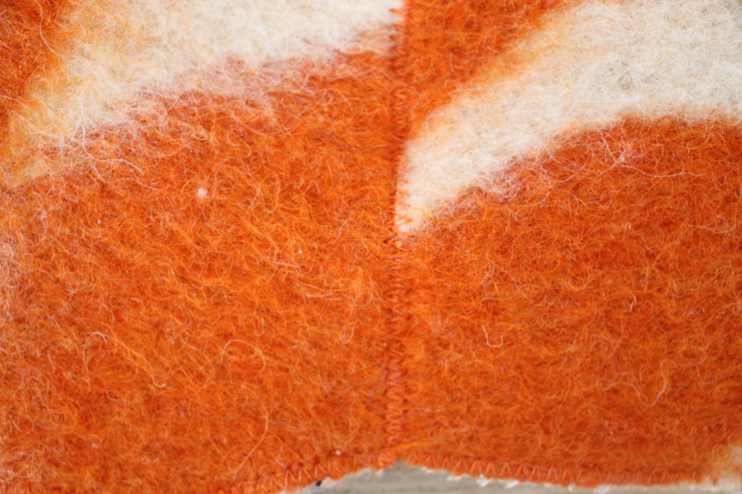 Wool Sauna Hat for Bath, Handmade orange Banya Hat.