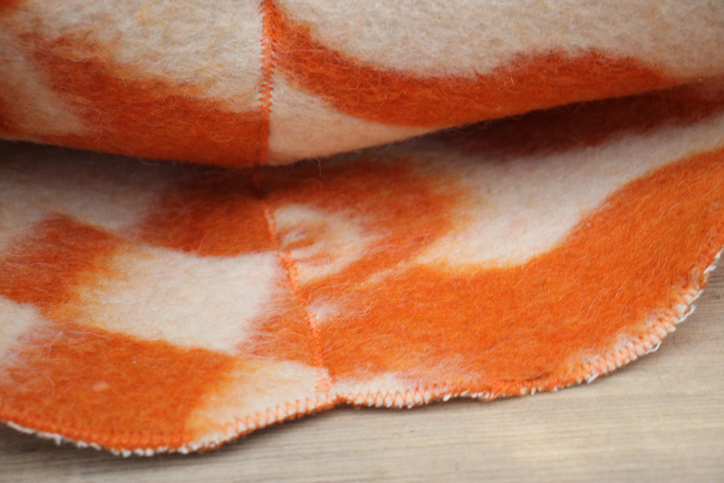 Wool Sauna Hat for Bath, Handmade orange Banya Hat.