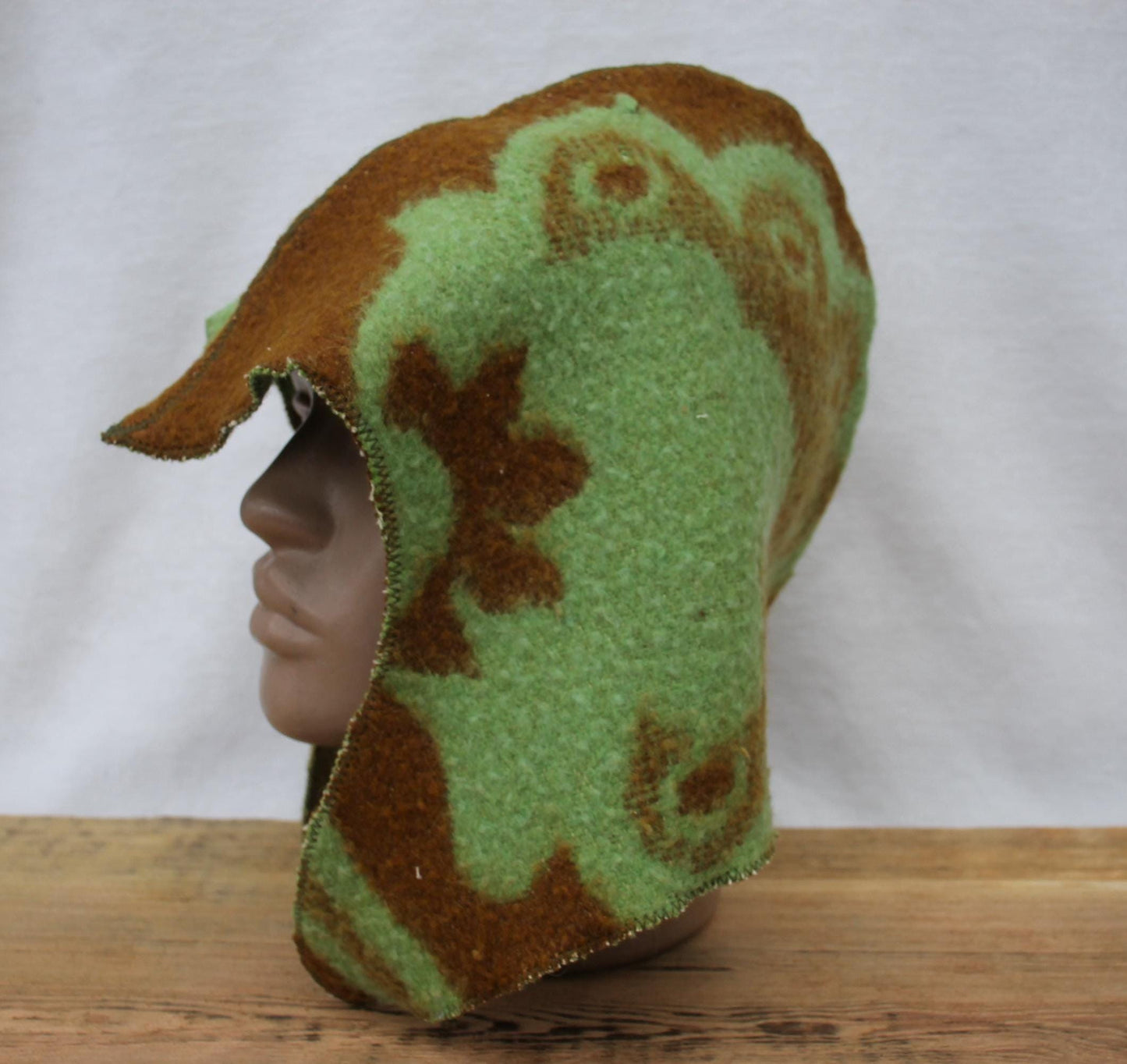 Sauna Hat 100% Natural Wool,sauna hat viking,sauna green hat cool,handmade sauna hat vegan,hat with mitten for a bath,sauna hat for men.