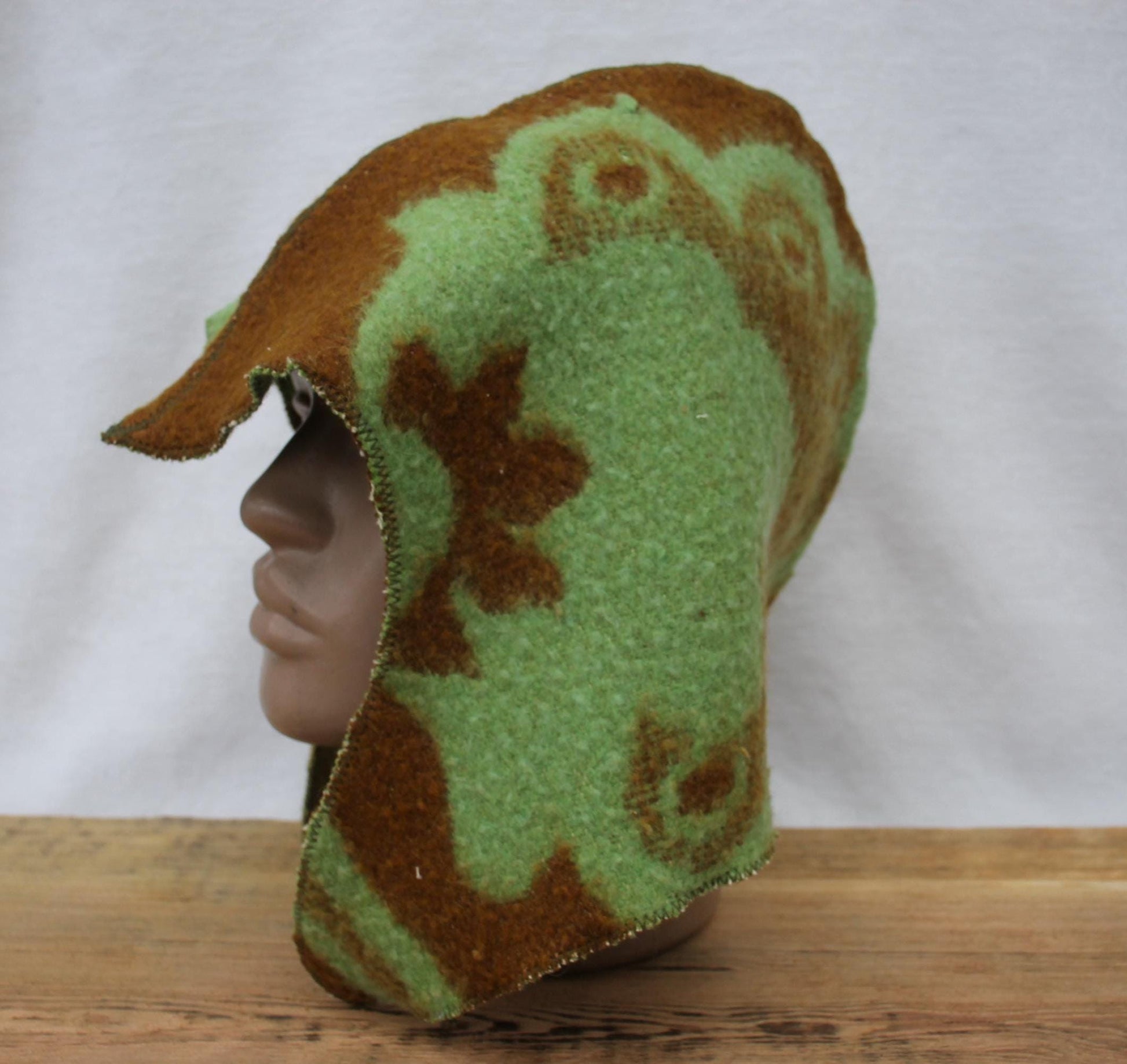 Sauna Hat 100% Natural Wool,sauna hat viking,sauna green hat cool,handmade sauna hat vegan,hat with mitten for a bath,sauna hat for men.