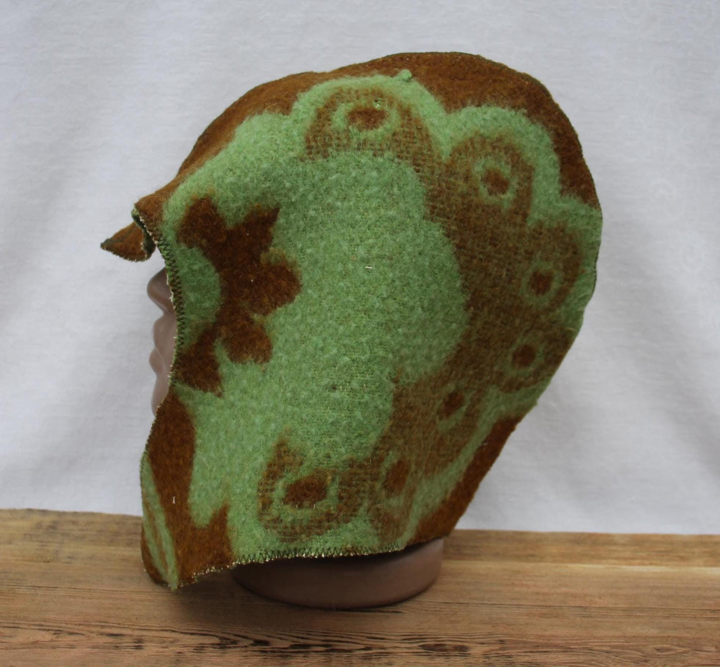 Sauna Hat 100% Natural Wool,sauna hat viking,sauna green hat cool,handmade sauna hat vegan,hat with mitten for a bath,sauna hat for men.