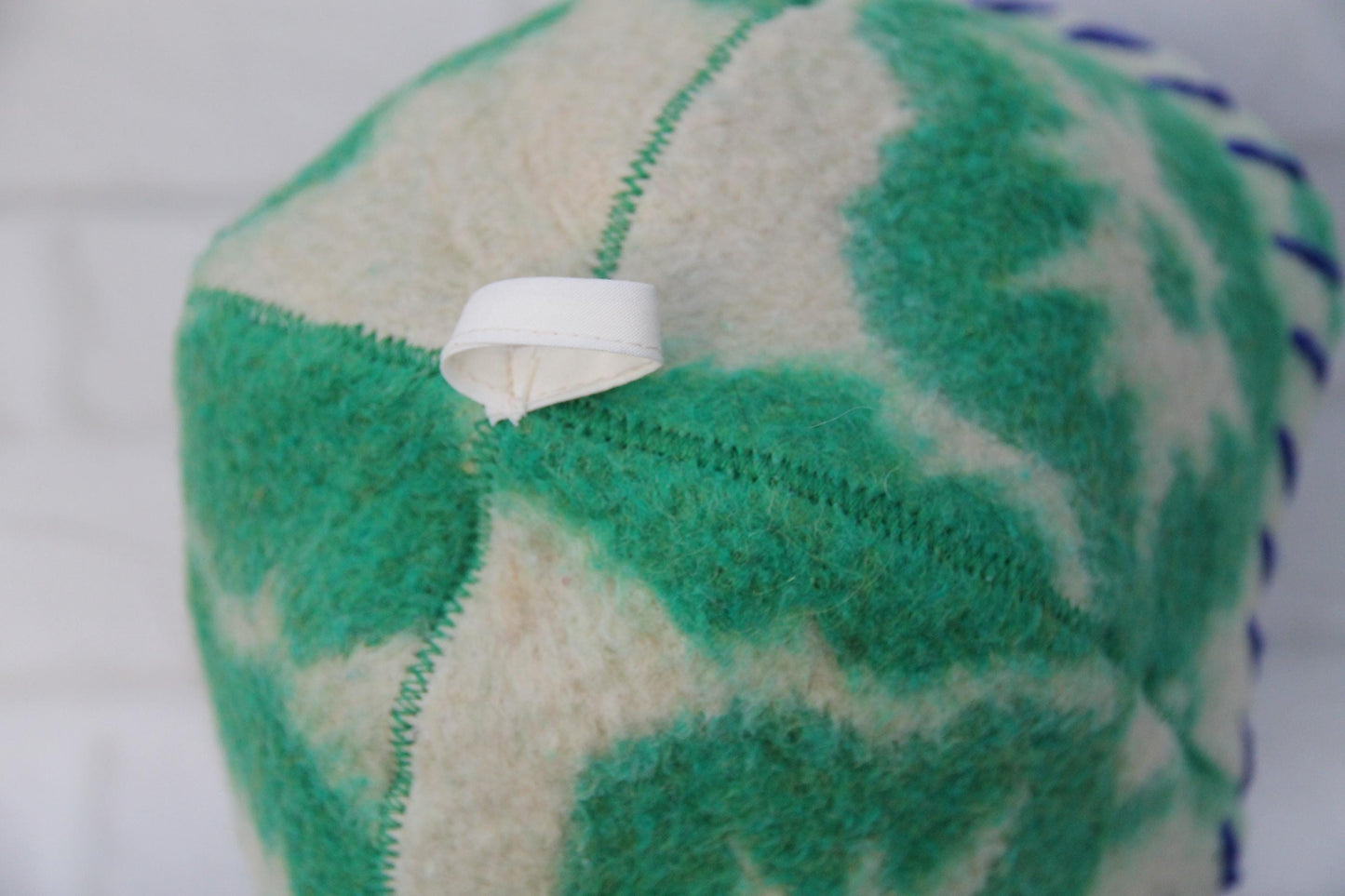 Wool sauna hat mitten mat natural,handmade green felted bath hat, ecoriendly hat recycled blanket cap, gift for sauna lovers.