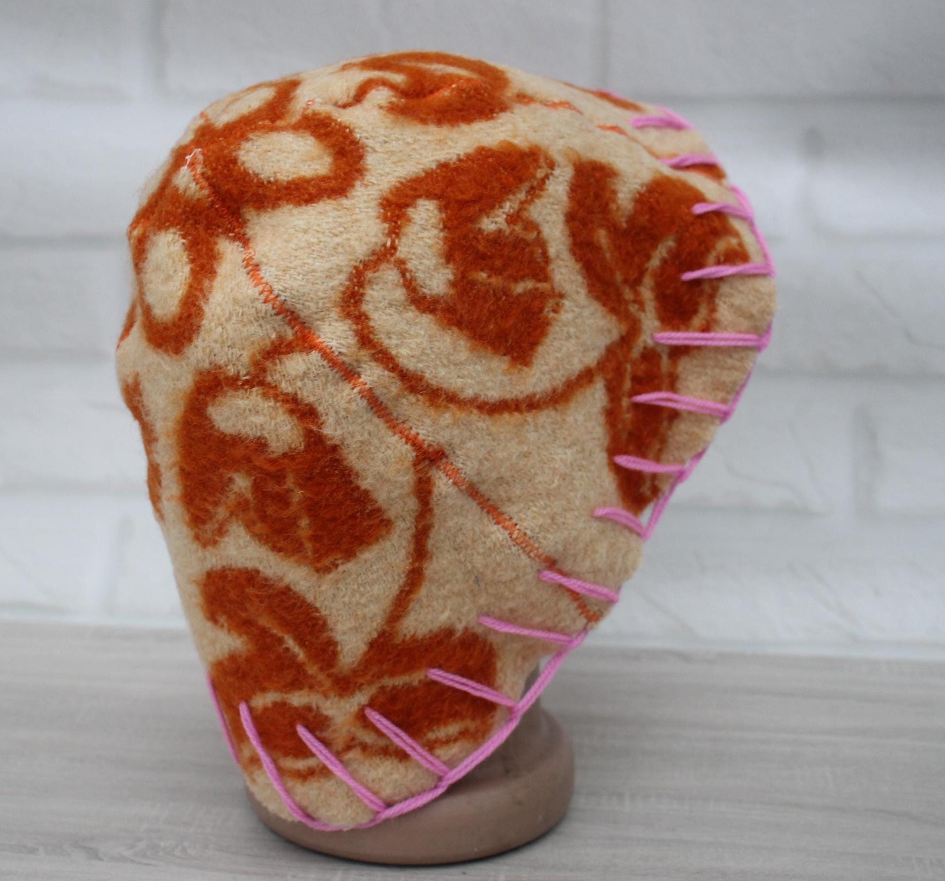 100% wool sauna hat thick,thick large hat for a bath,organic sauna hat,sauna brown hat cool,handmade banya hat vegan, embrodiered sauna hat.