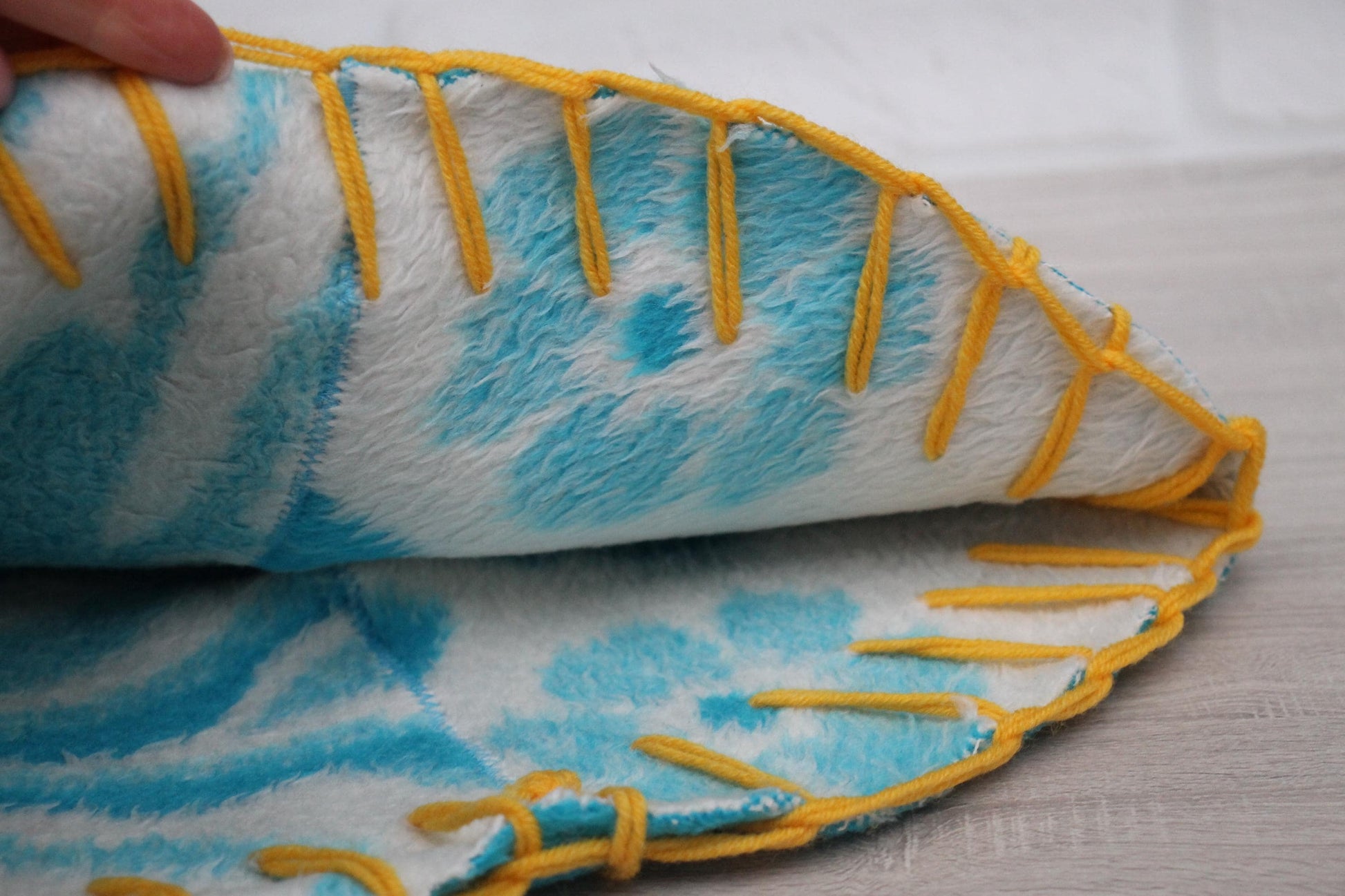 Wool Sauna Hat for Bath, Handmade blue Banya Hat.