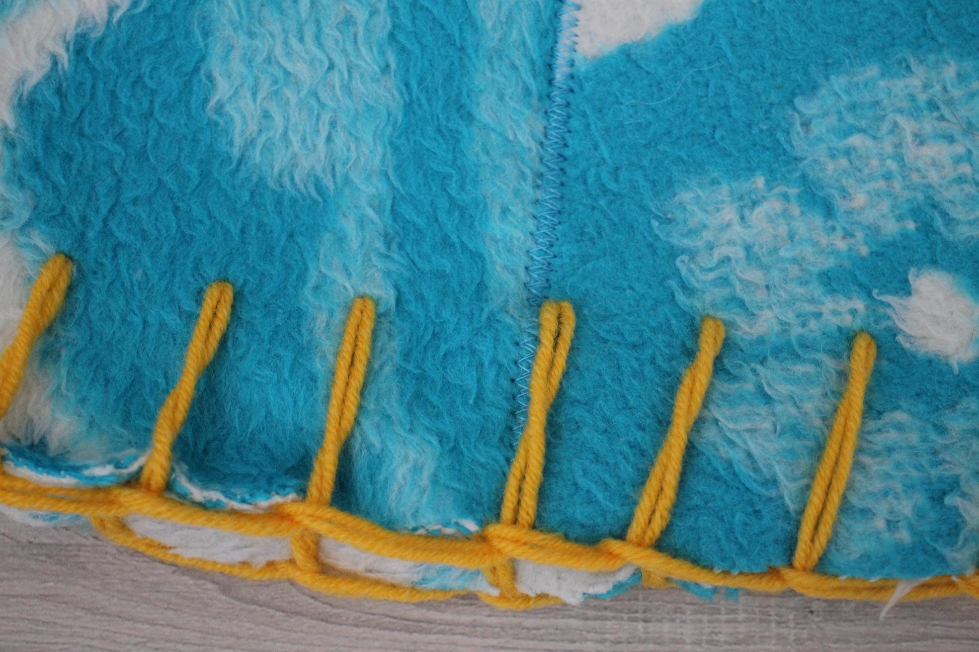 Wool Sauna Hat for Bath, Handmade blue Banya Hat.