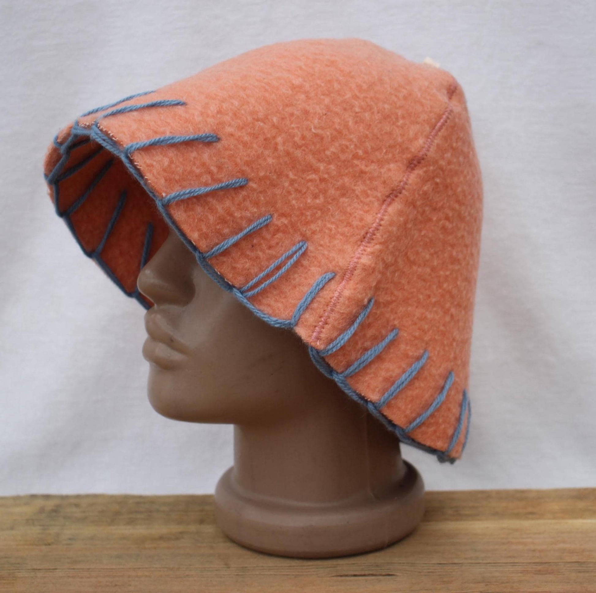 100% wool sauna hat thick, large hat for a bath,embrodiered organic sauna pink hat cool, handmade banya hat.