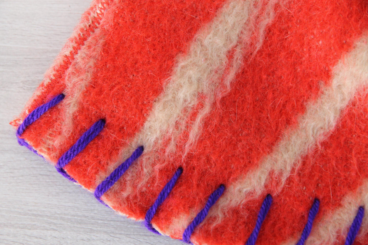 Wool Sauna Hat for Bath, Handmade red Banya Hat.