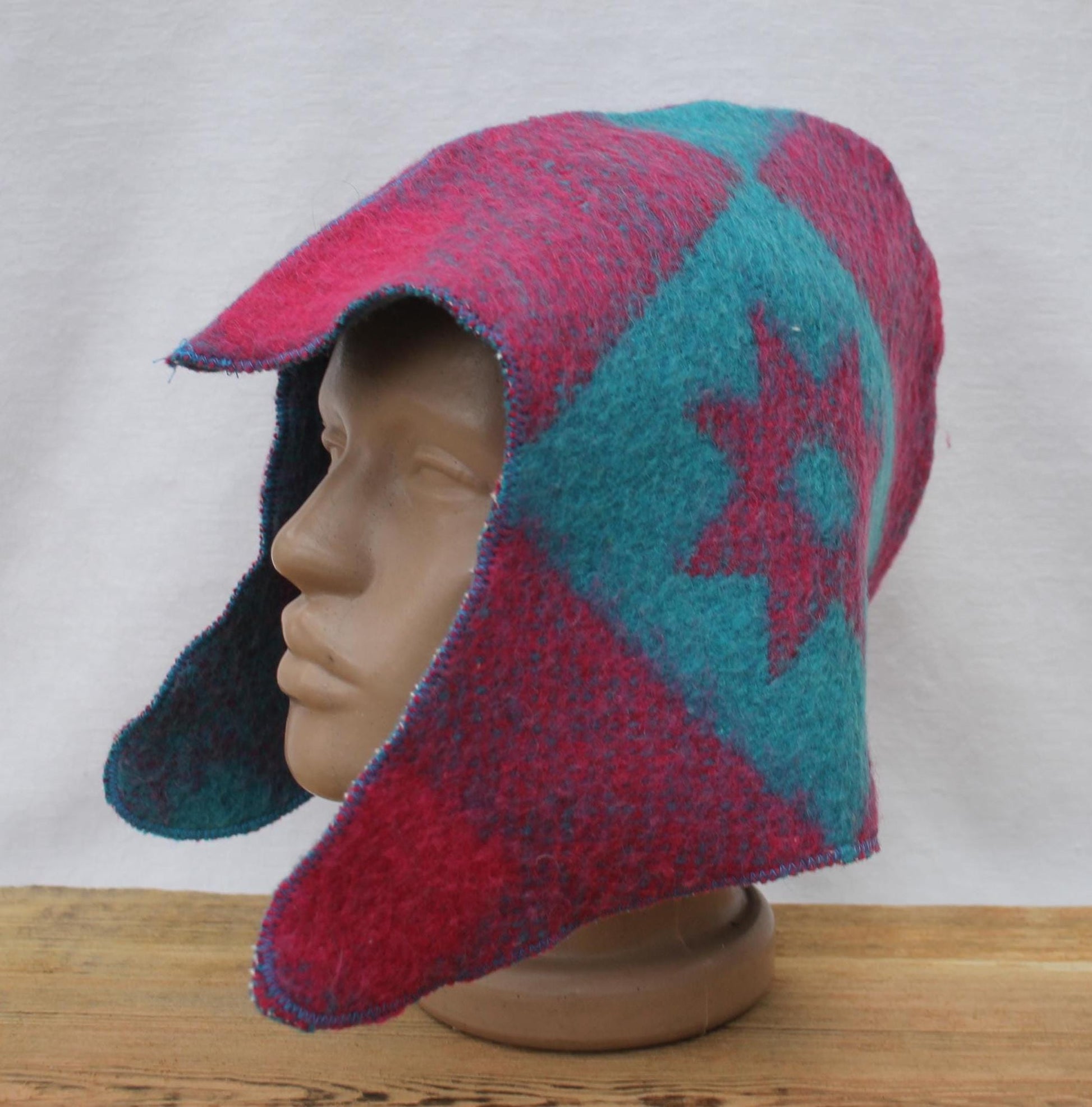 Sauna Hat 100% Natural Wool,sauna hat viking,sauna green hat cool,handmade sauna hat vegan,hat with mitten for a bath,sauna hat for men.