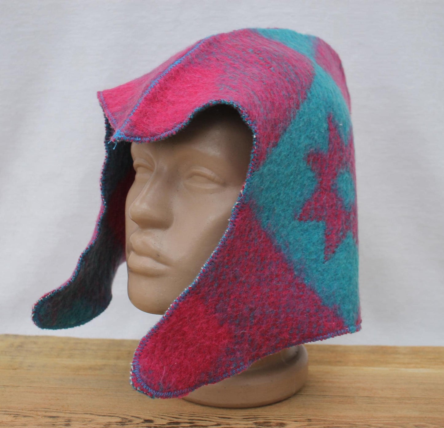 Sauna Hat 100% Natural Wool,sauna hat viking,sauna green hat cool,handmade sauna hat vegan,hat with mitten for a bath,sauna hat for men.