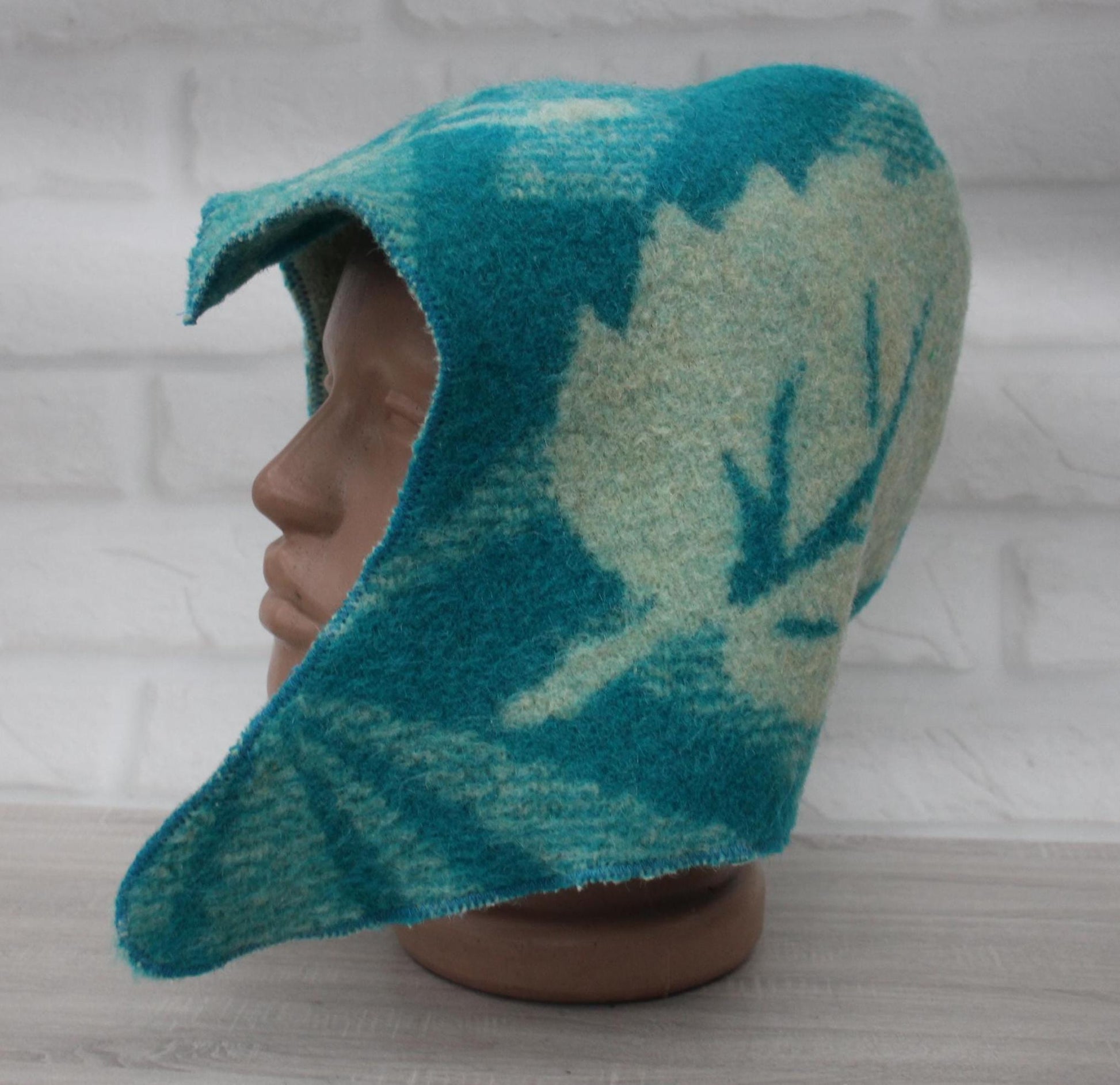 Sauna Hat 100% Natural Wool, handmade cool green blue sauna hat viking, sauna hat for men.