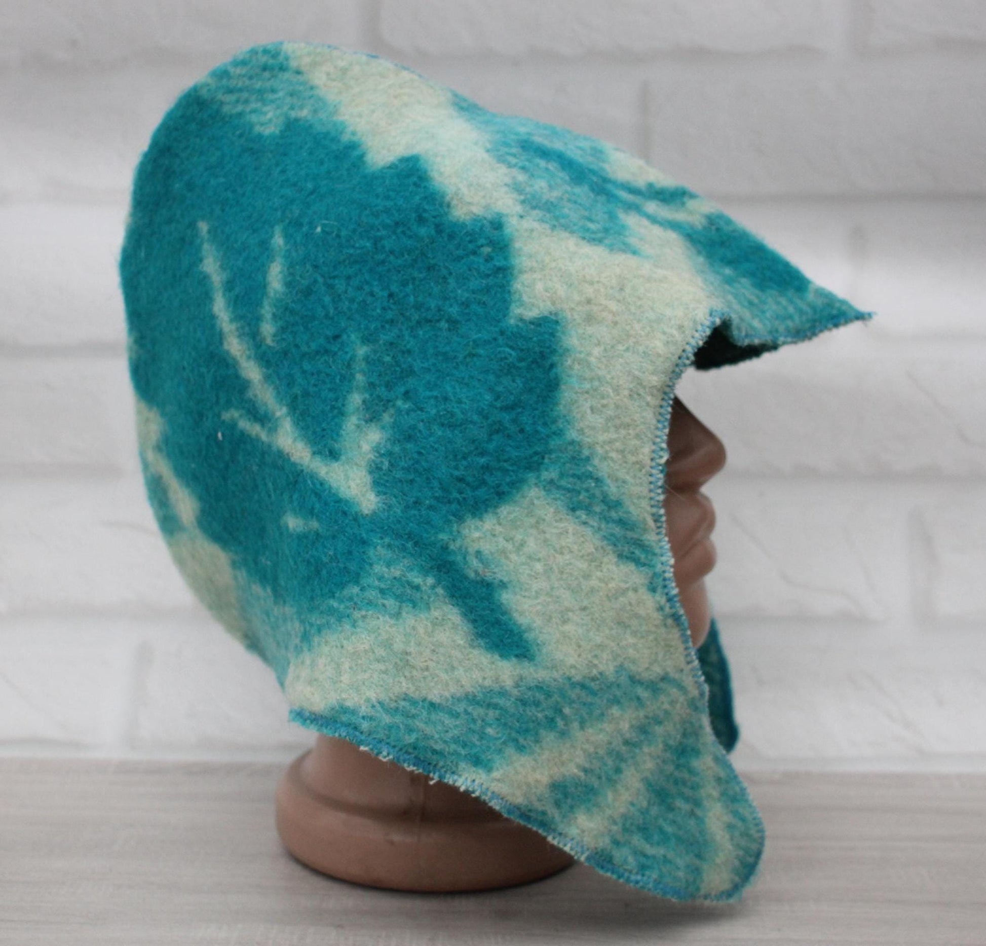 Sauna Hat 100% Natural Wool, handmade cool green blue sauna hat viking, sauna hat for men.