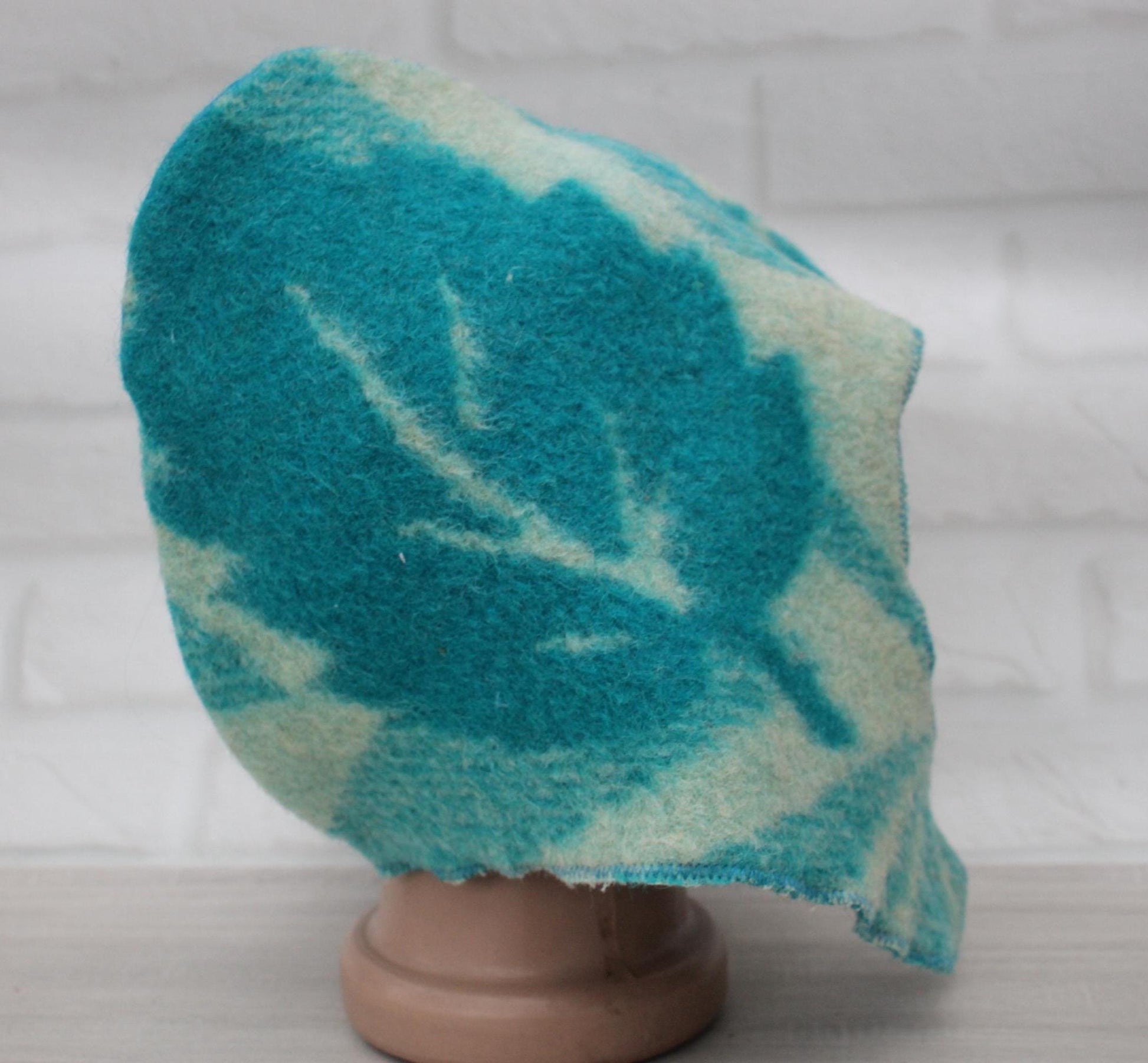 Sauna Hat 100% Natural Wool, handmade cool green blue sauna hat viking, sauna hat for men.