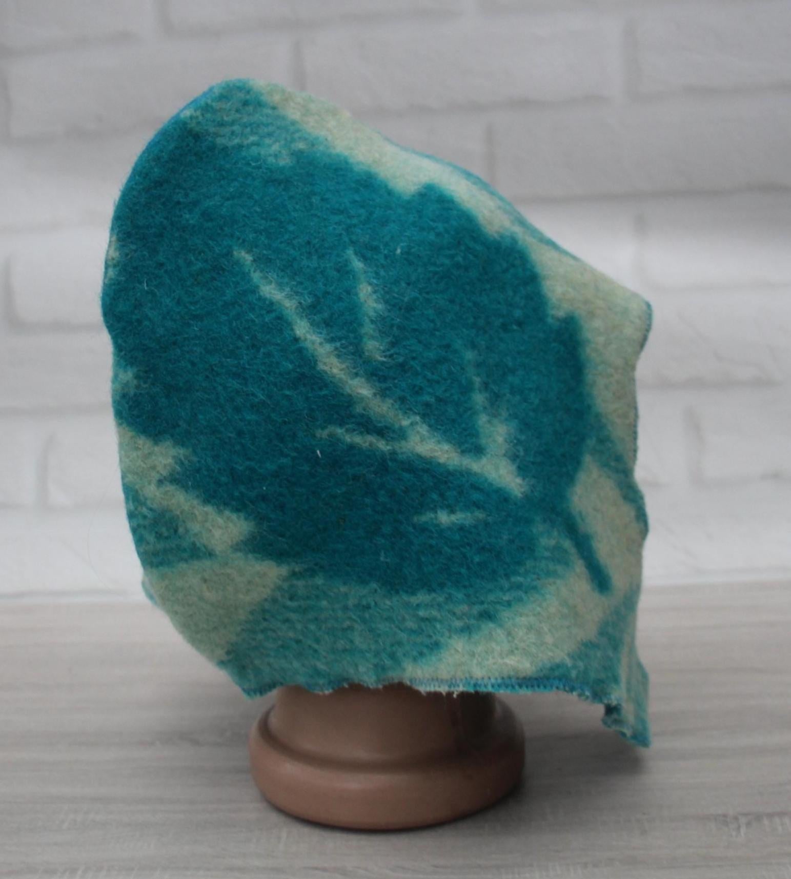 Sauna Hat 100% Natural Wool, handmade cool green blue sauna hat viking, sauna hat for men.