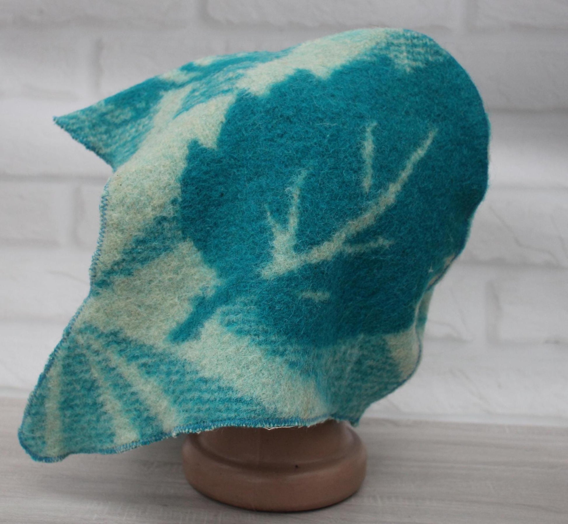 Sauna Hat 100% Natural Wool, handmade cool green blue sauna hat viking, sauna hat for men.