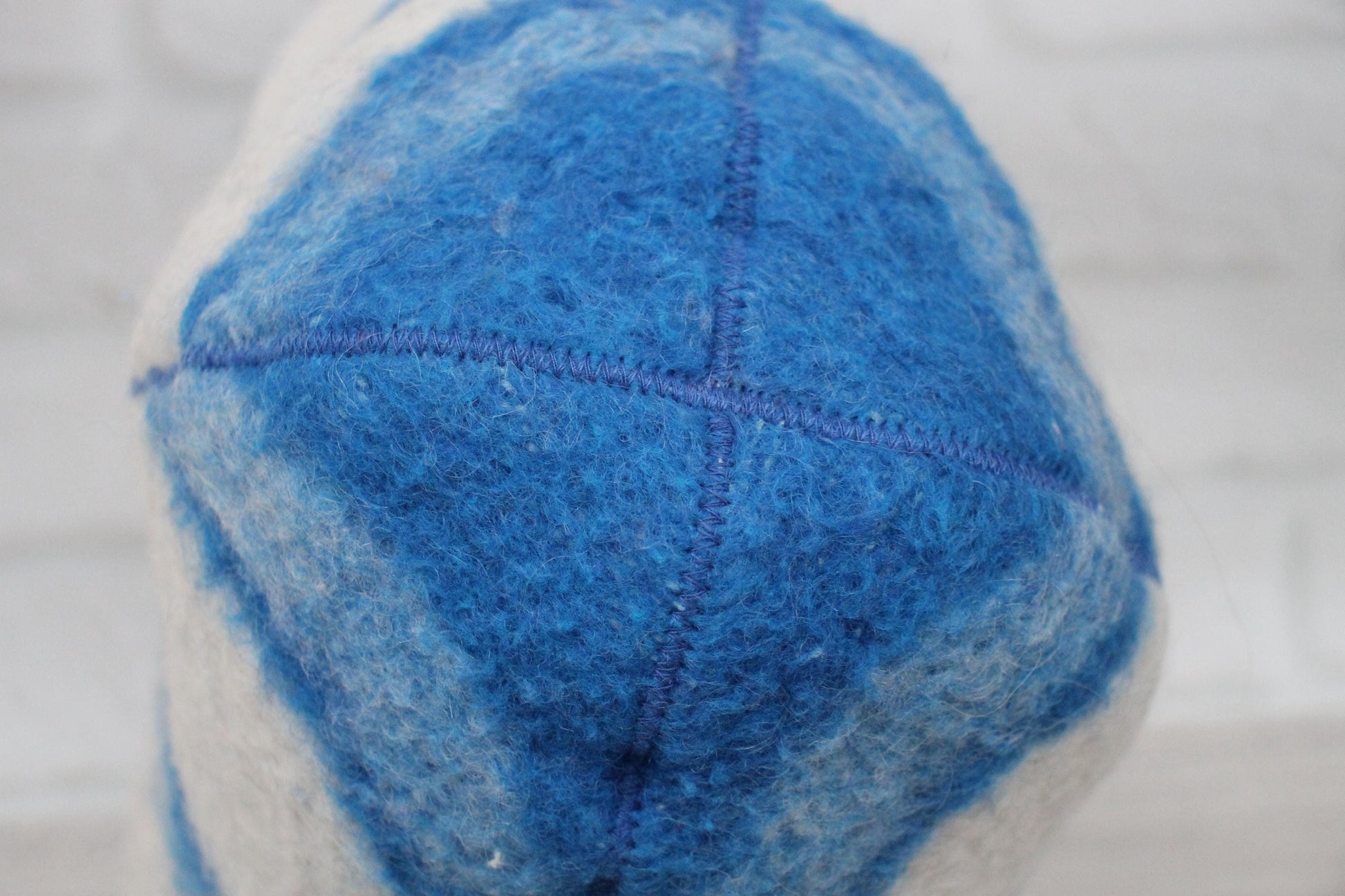 Wool Sauna Hat for Bath, Handmade blue Banya Hat.
