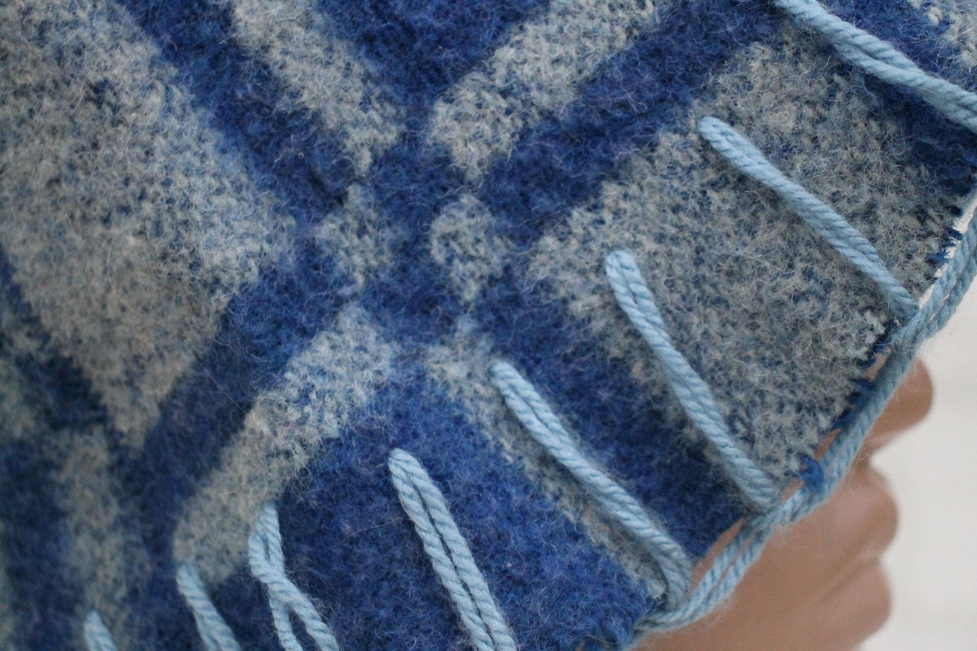 Wool Sauna Hat for Bath, Handmade blue Banya Hat.