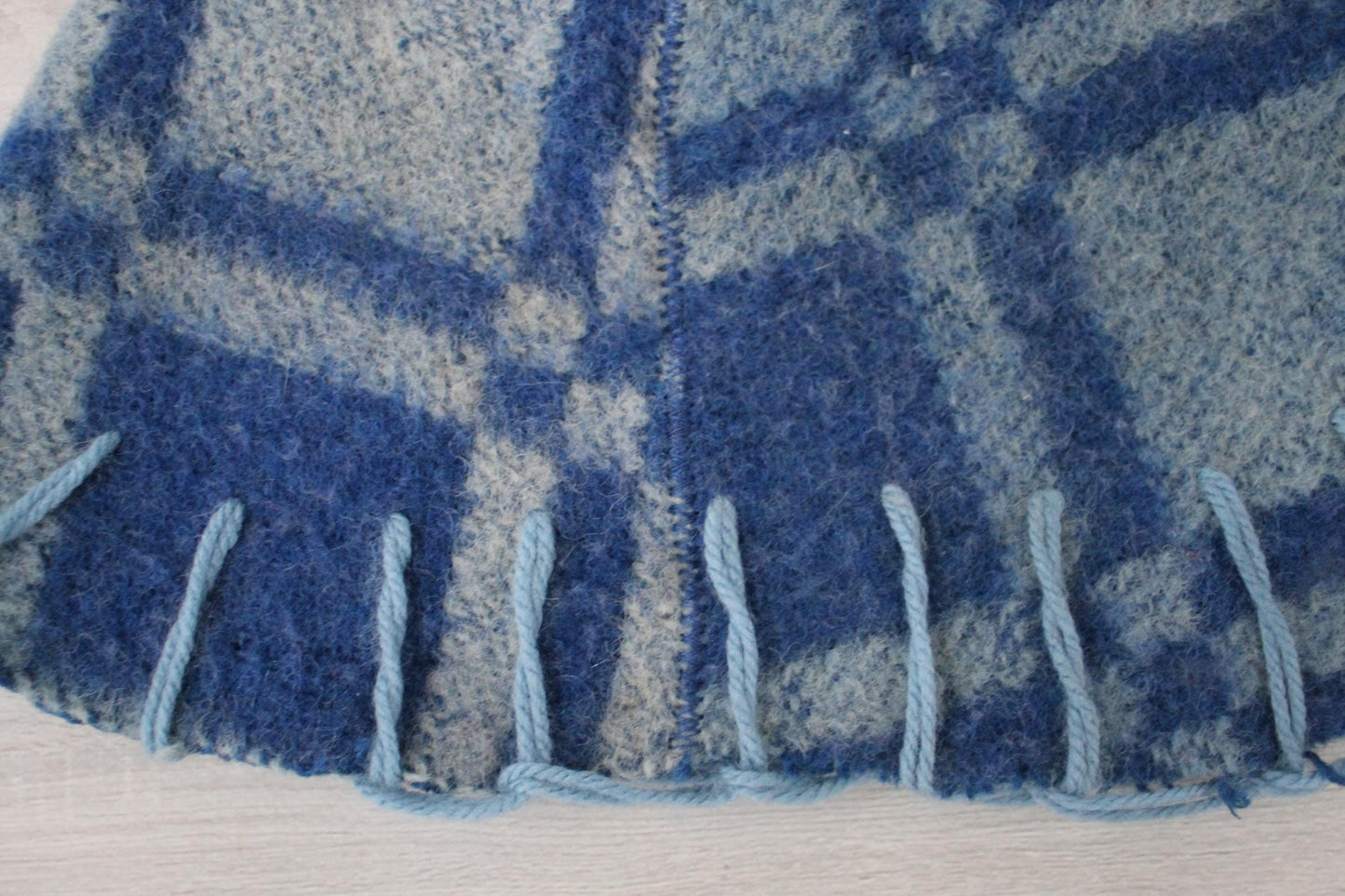 Wool Sauna Hat for Bath, Handmade blue Banya Hat.