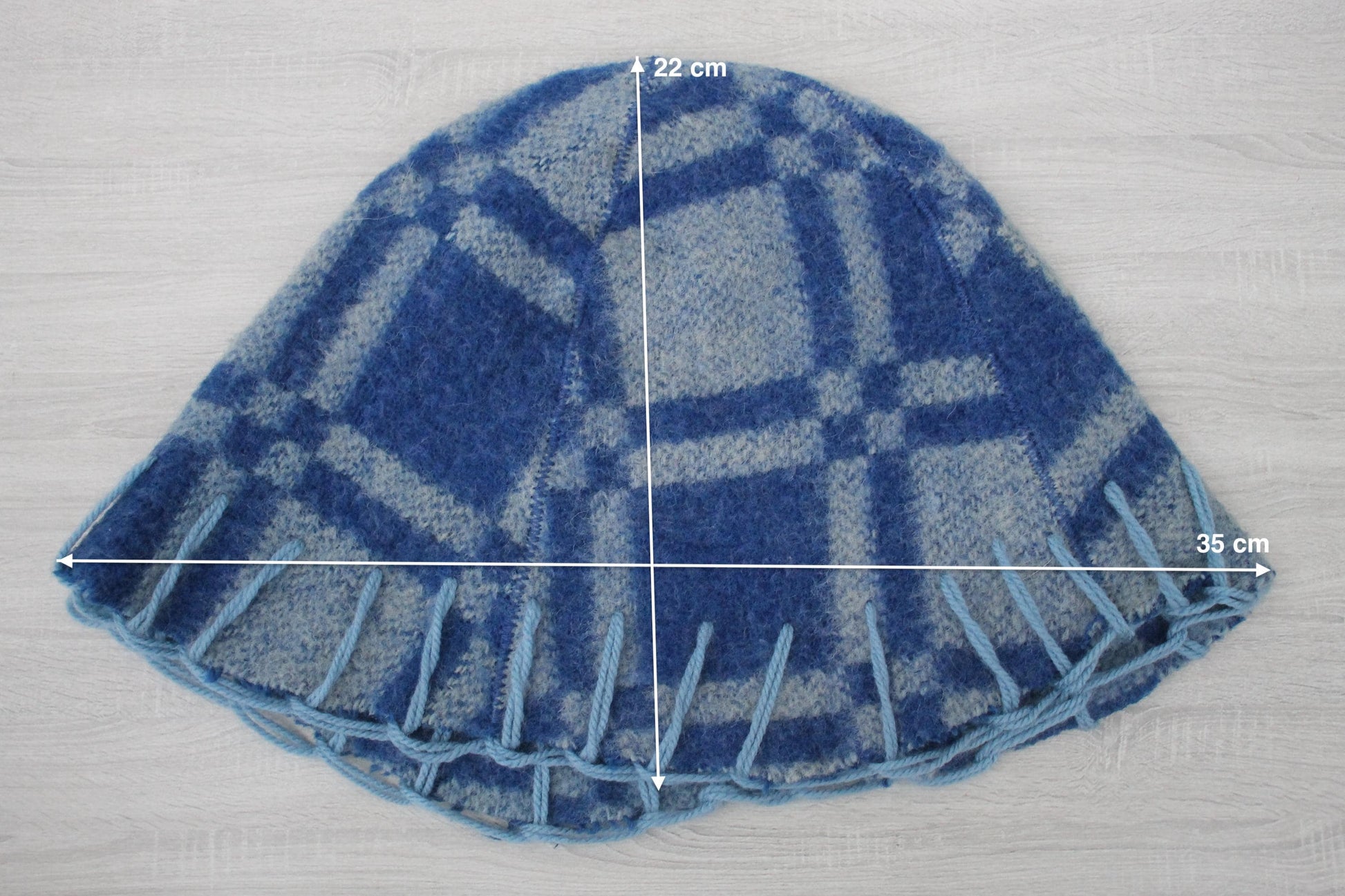 Wool Sauna Hat for Bath, Handmade blue Banya Hat.