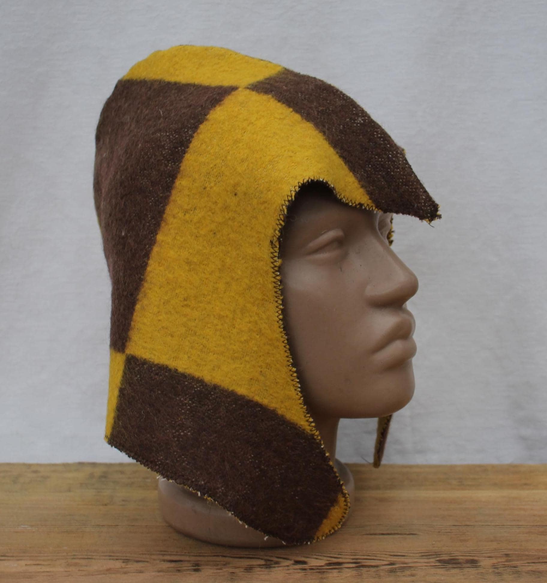 Sauna Hat 100% Natural Wool,sauna hat viking,sauna green hat cool,handmade sauna hat vegan,hat with mitten for a bath,sauna hat for men.