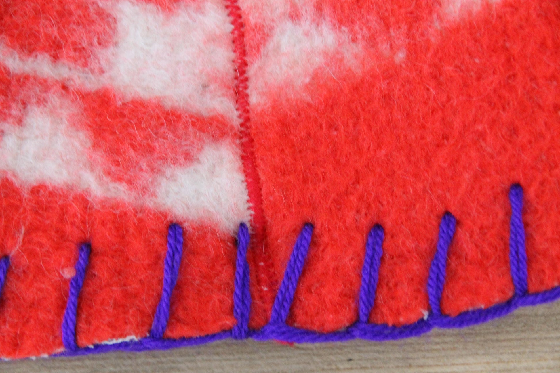 Wool Sauna Hat for Bath, Handmade red Banya Hat.