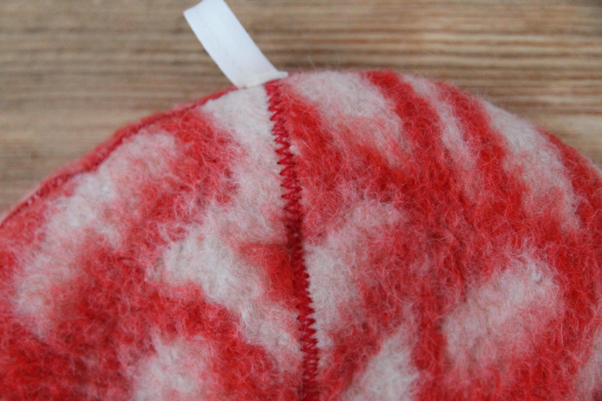 Wool Sauna Hat for Bath, Handmade red Banya Hat.