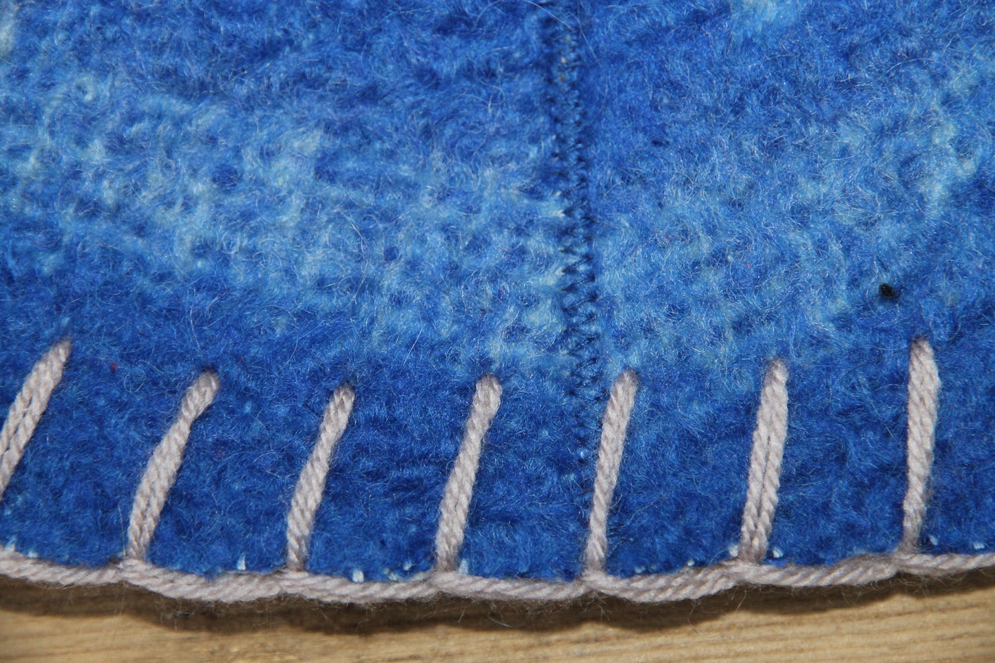 Wool Sauna Hat for Bath, Handmade blue Banya Hat.