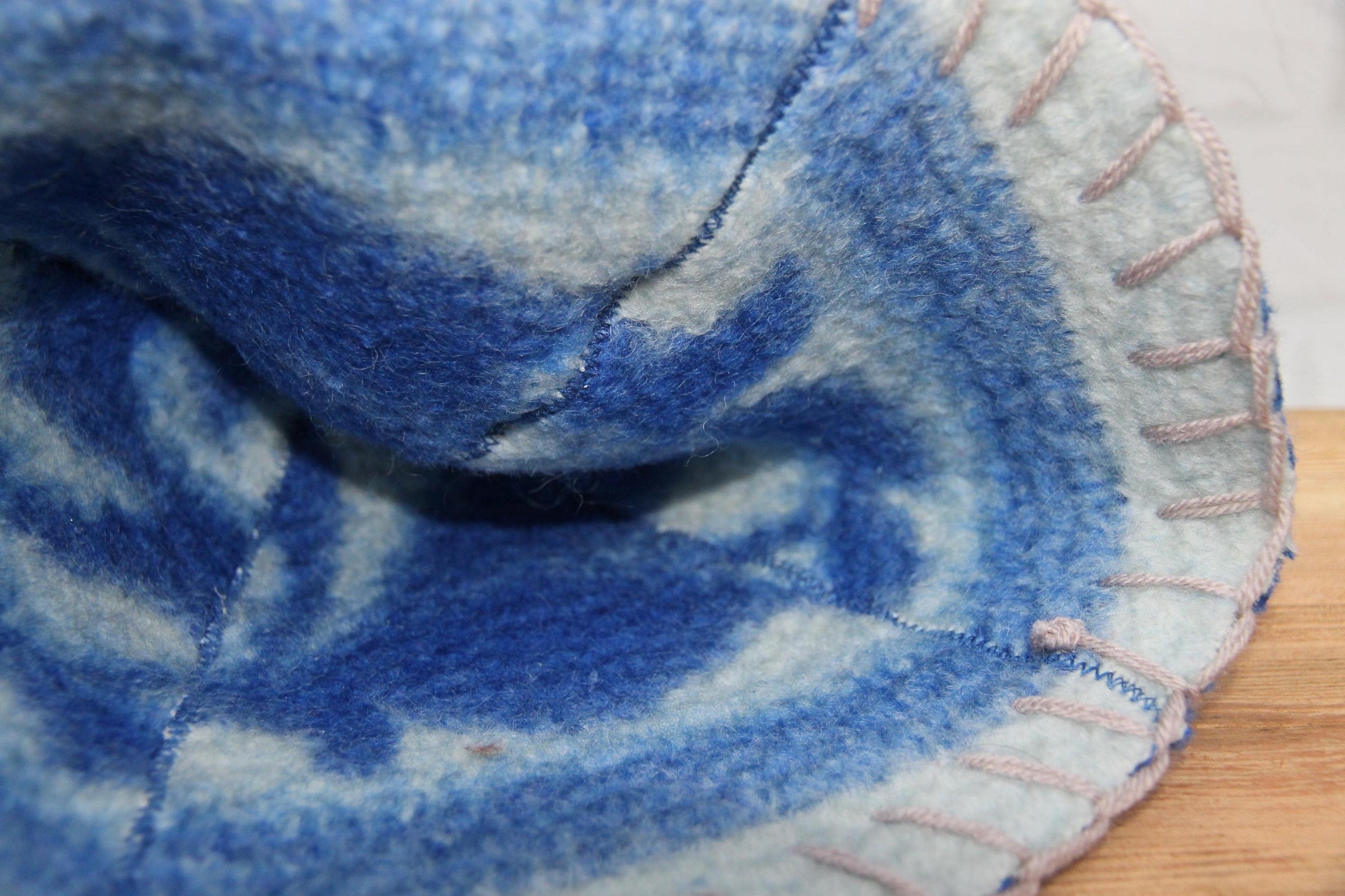 Wool Sauna Hat for Bath, Handmade blue Banya Hat.