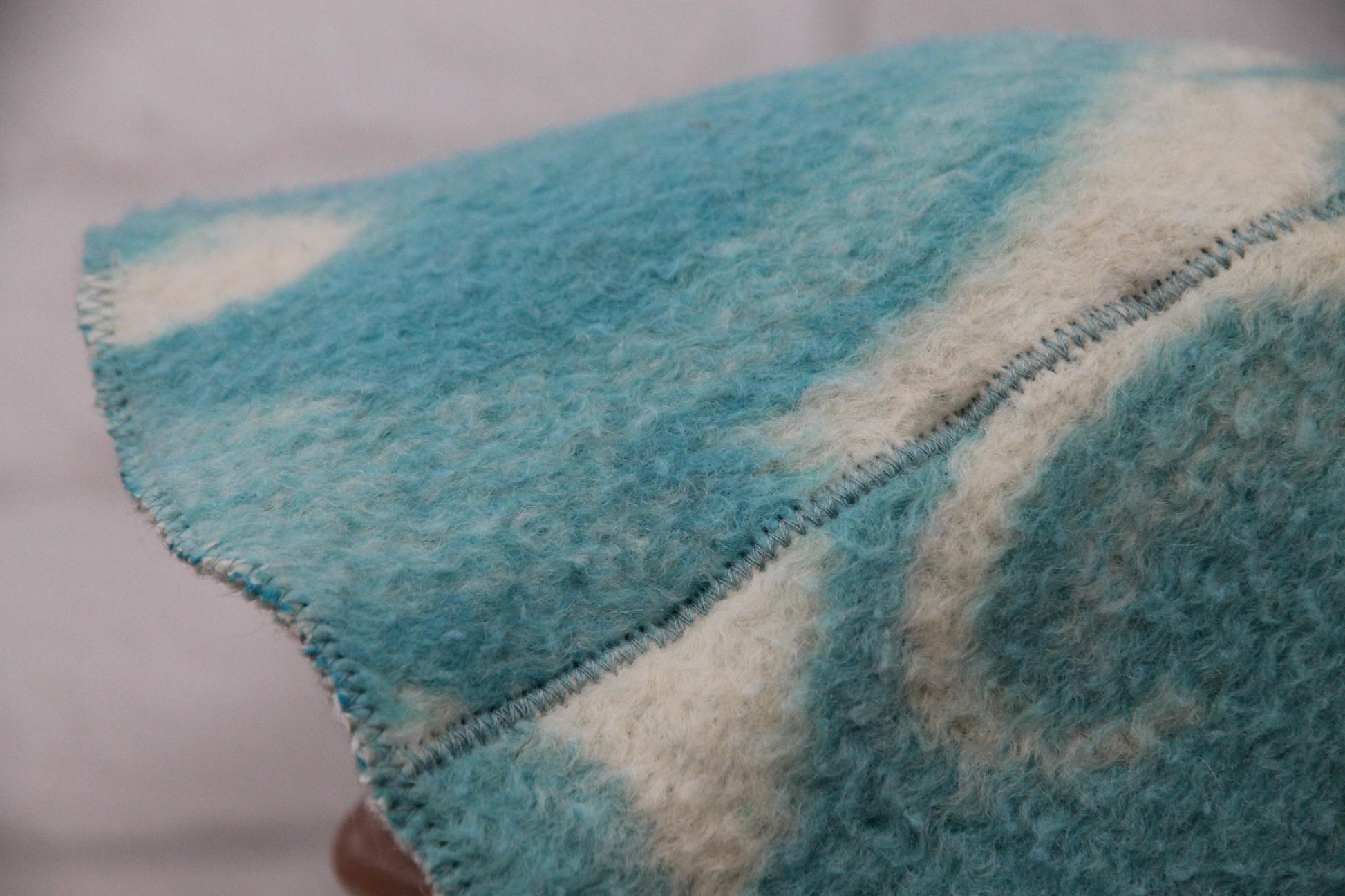 Wool Sauna Hat for Bath, Handmade blue Banya Hat.