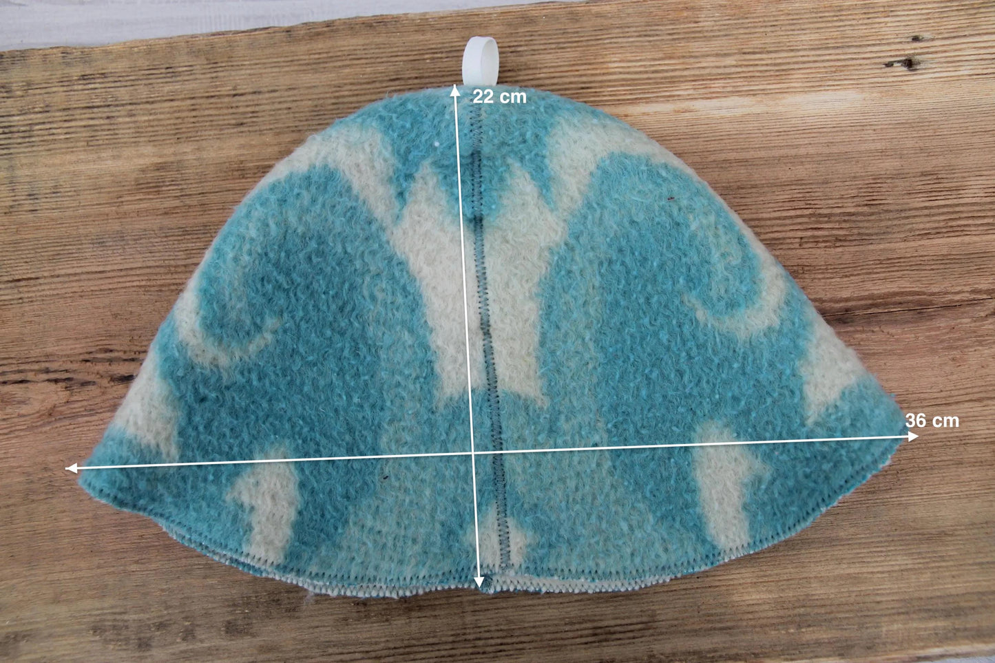 Wool Sauna Hat for Bath, Handmade blue Banya Hat.