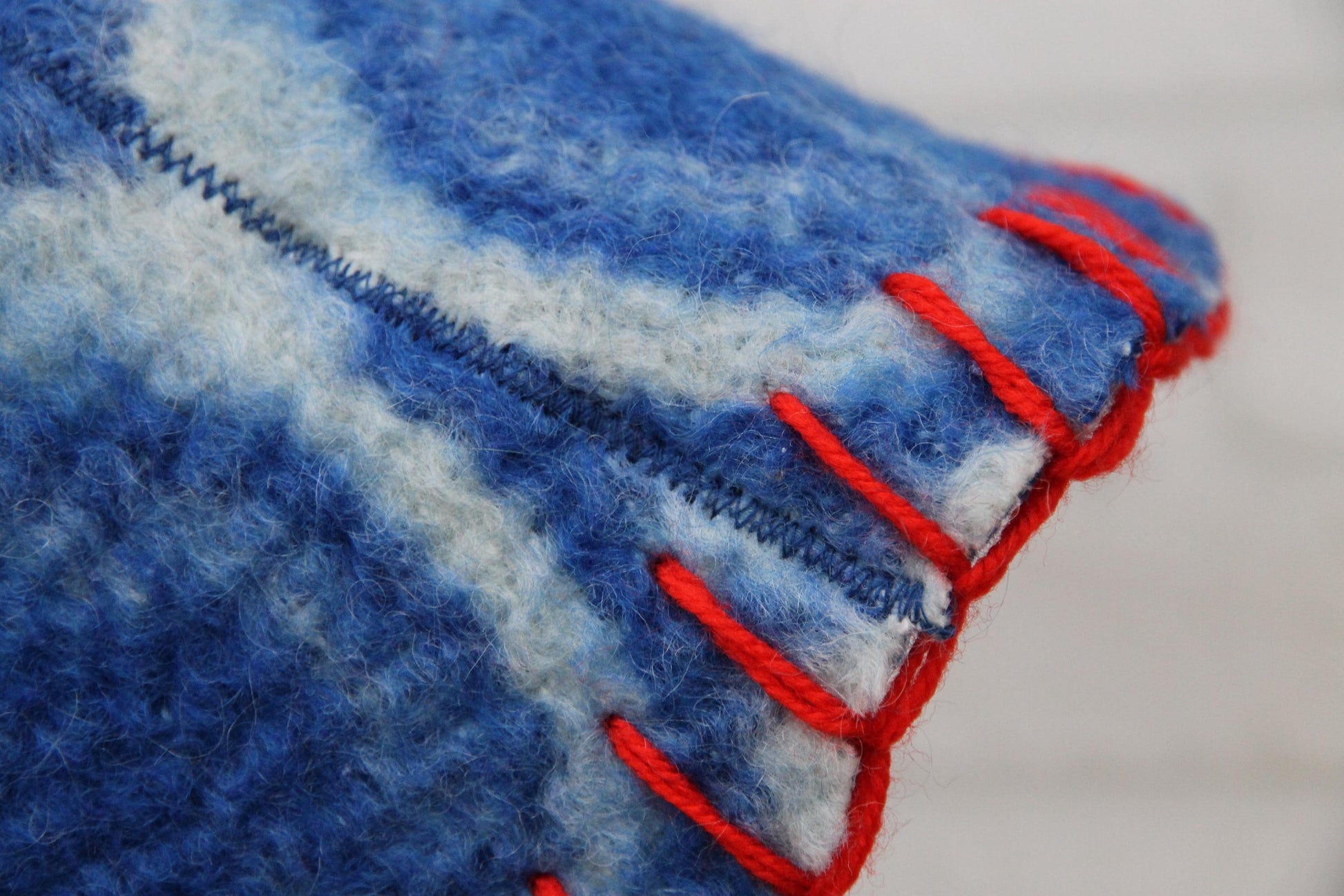 Wool Sauna Hat for Bath, Handmade blue Banya Hat.