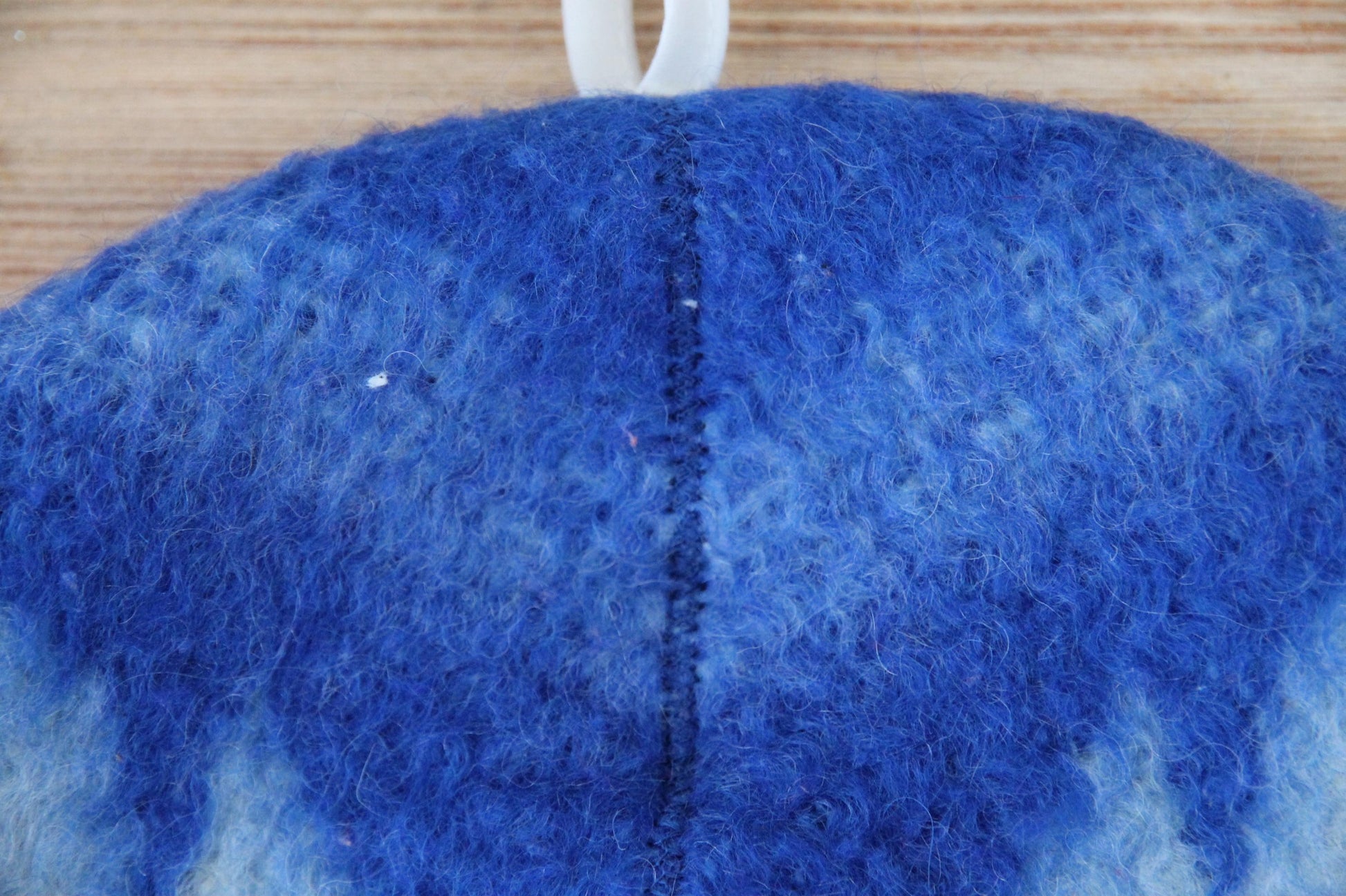 Wool Sauna Hat for Bath, Handmade blue Banya Hat.