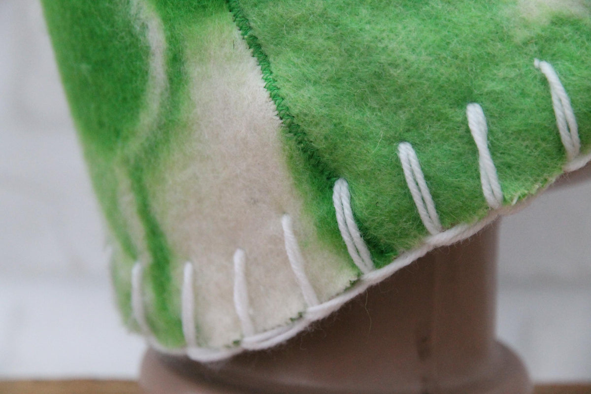 Sauna hat wool, green banya hat, sauna accessories, flower wool sauna hat, custom felt sauna hat, bucket hat, double-sided hat