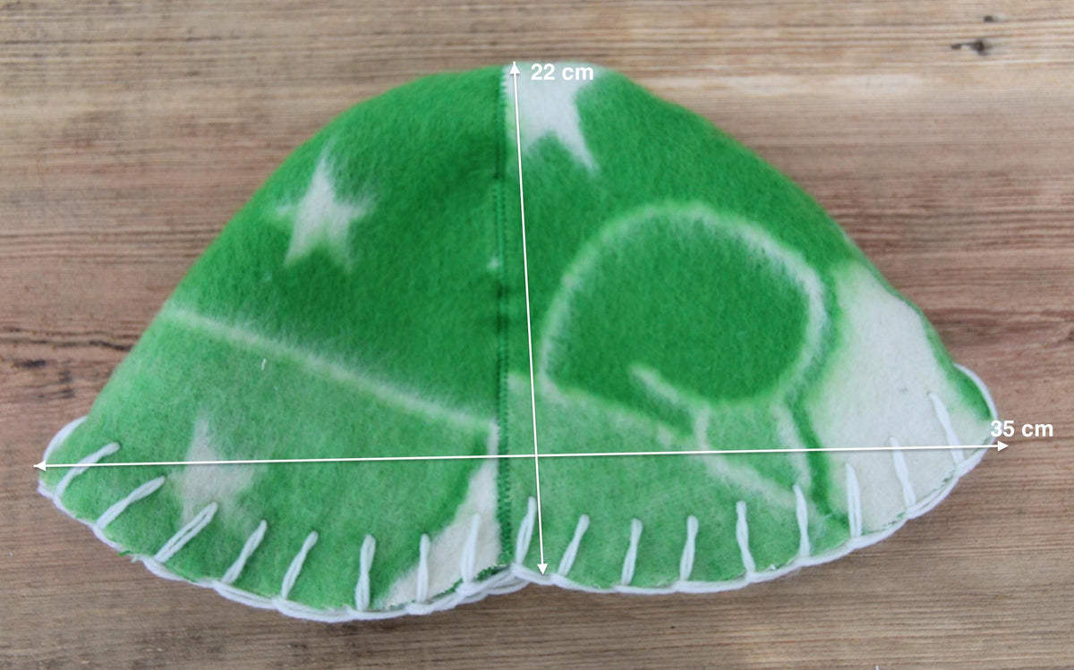 Sauna hat wool, green banya hat, sauna accessories, flower wool sauna hat, custom felt sauna hat, bucket hat, double-sided hat