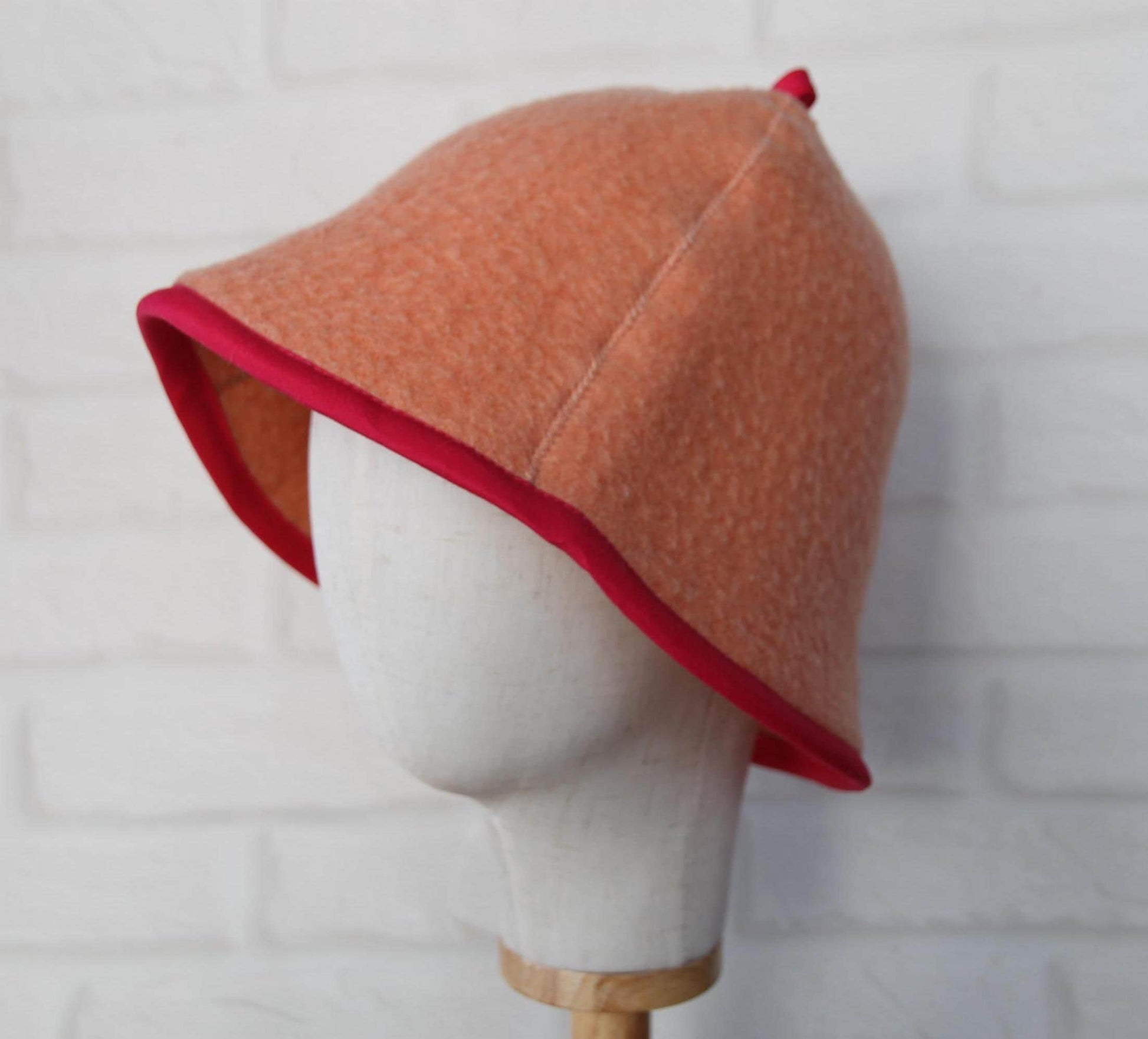 100% wool sauna hat thick, large hat for a bath,embrodiered organic sauna pink hat cool, handmade banya hat.