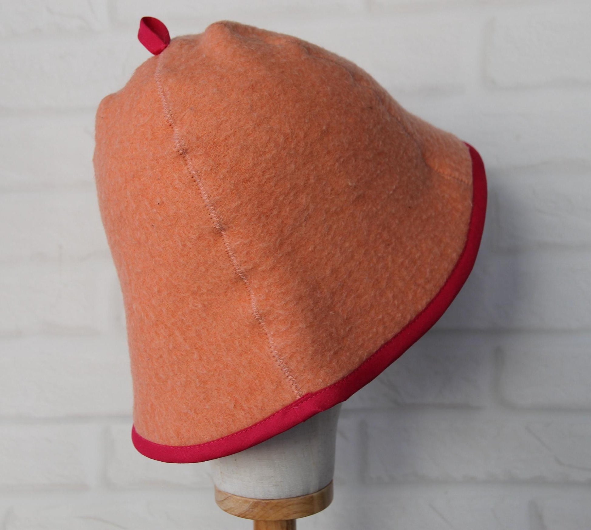 100% wool sauna hat thick, large hat for a bath,embrodiered organic sauna pink hat cool, handmade banya hat.