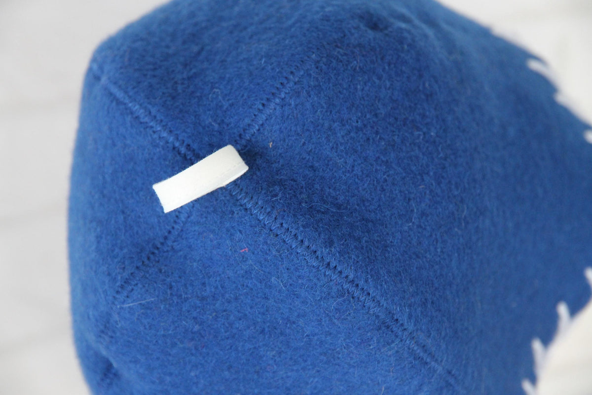 Wool Sauna Hat for Bath, Handmade blue Banya Hat.